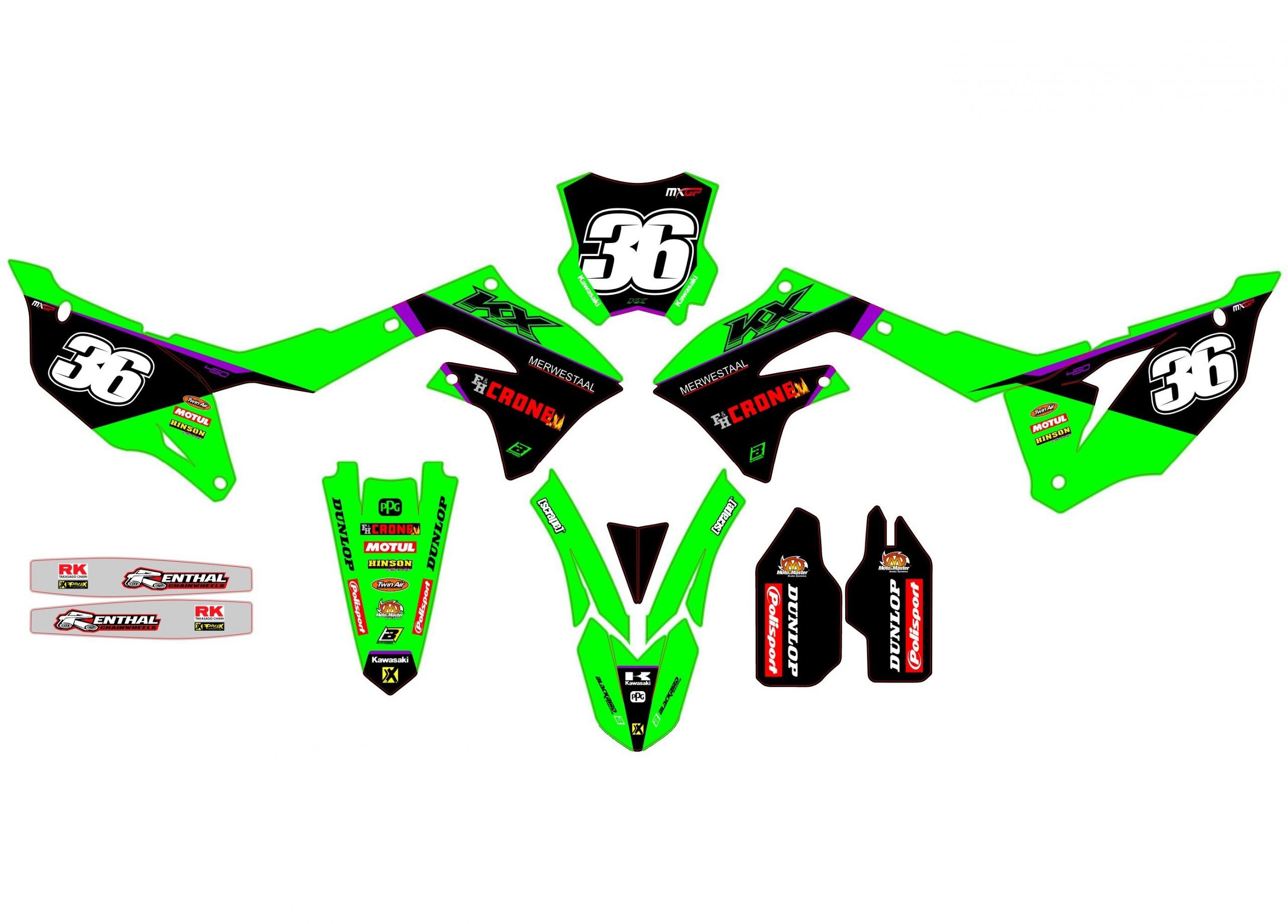 kit déco kawasaki 250 kxf (2021 2024) rookie