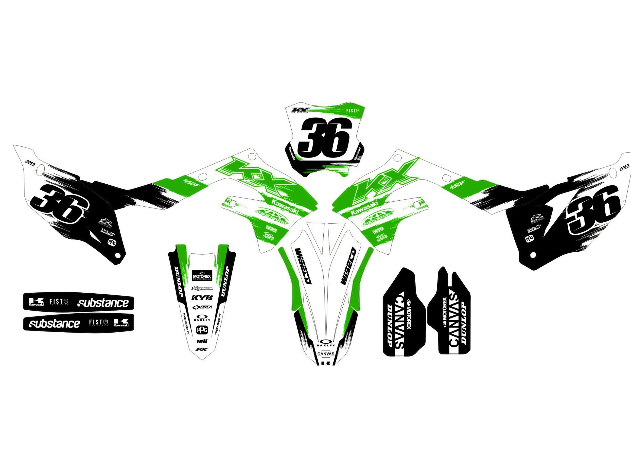 kit déco kawasaki 250 kxf (2021 2024) sprint blanc