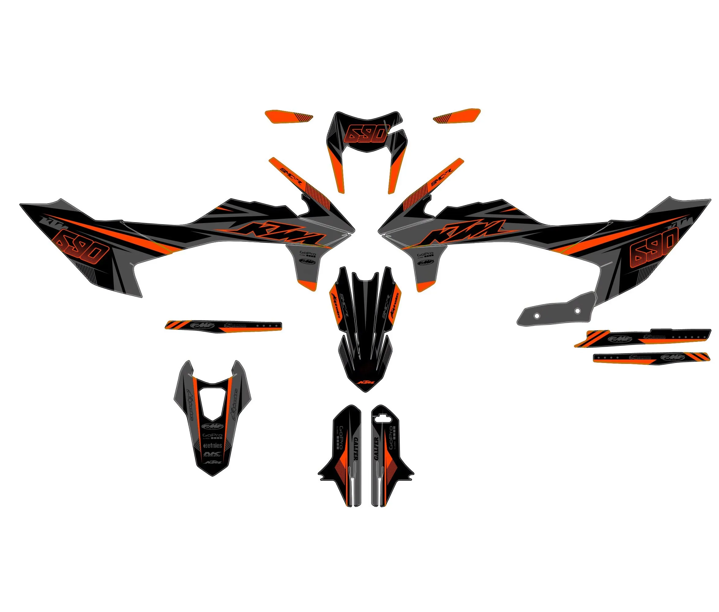 kit déco ktm 690 smcr (2019 2024) gotam orange