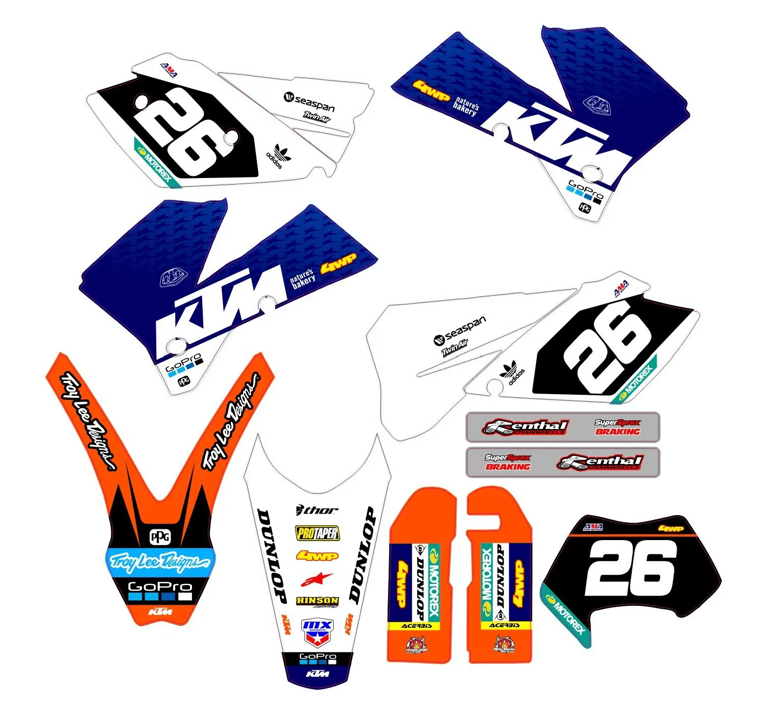 kit déco ktm exc / exc f (2004 2007) gopro