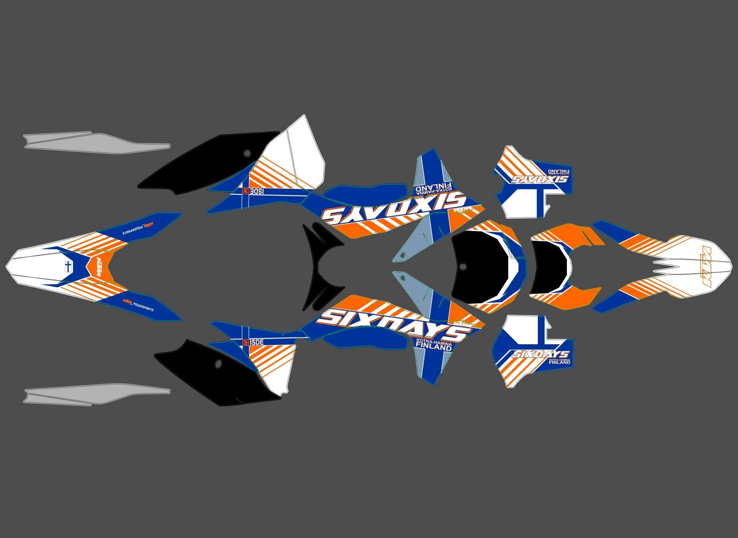 kit déco ktm exc / exc f (2012 2013) six days