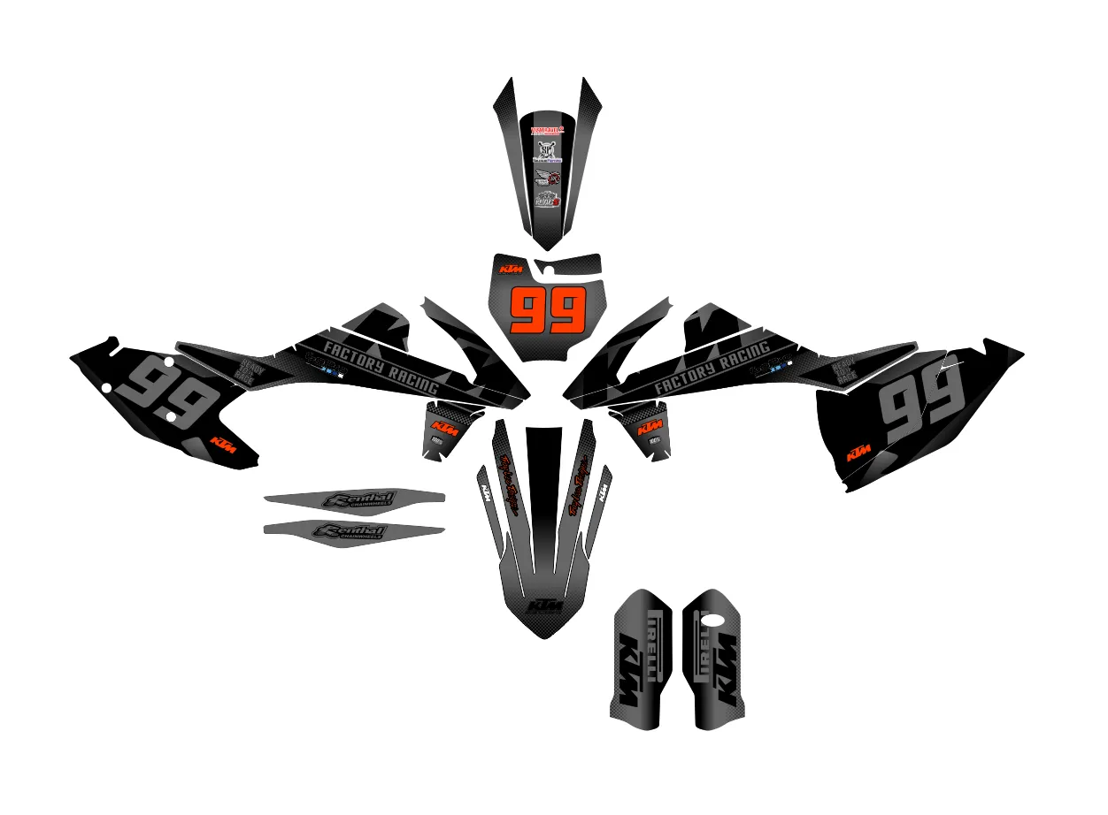 kit déco ktm exc / exc f (2017 2019) factory gris #4