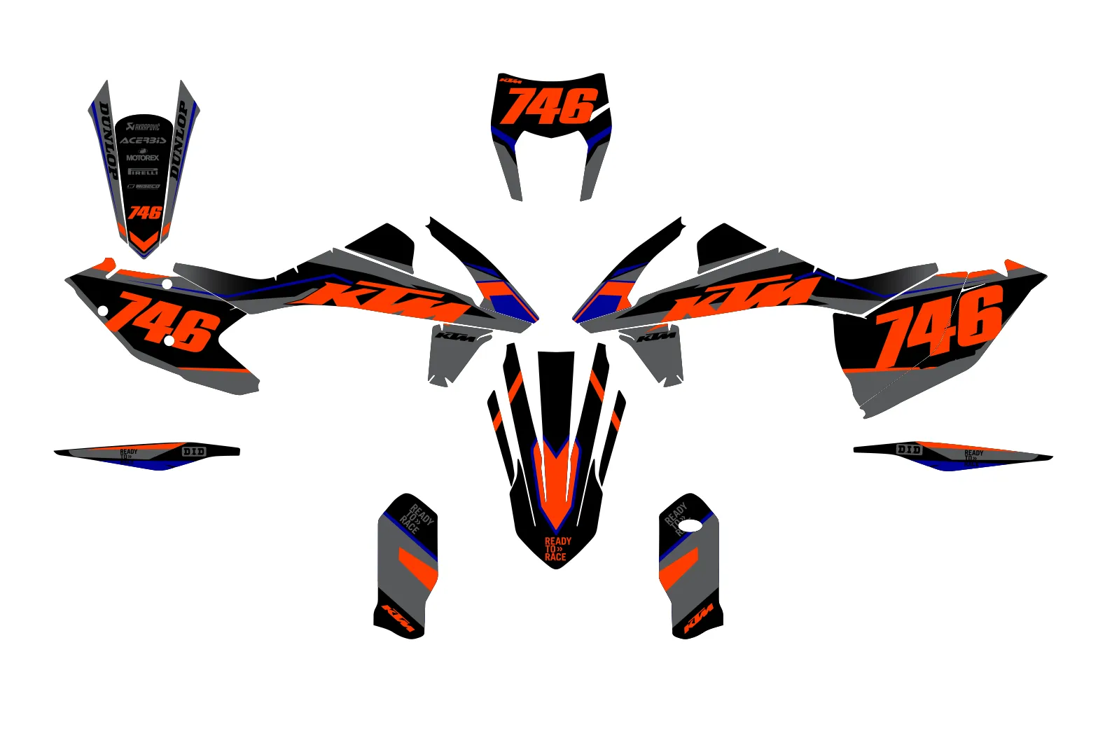 kit déco ktm exc / exc f (2017 2019) fast
