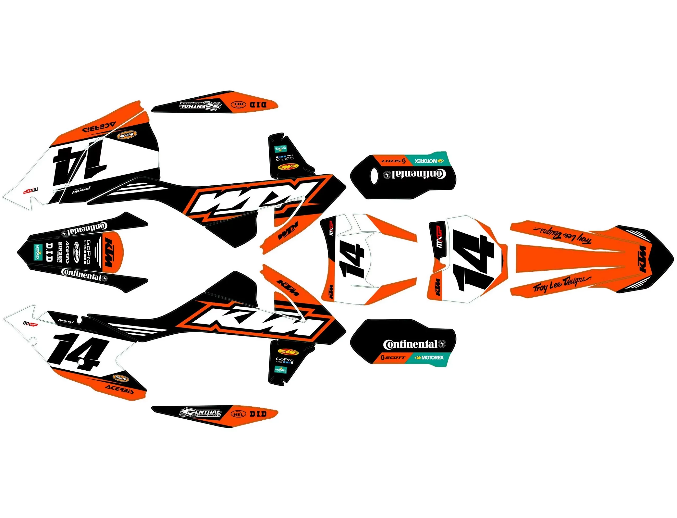 kit déco ktm exc / exc f (2017 2019) troy lee design