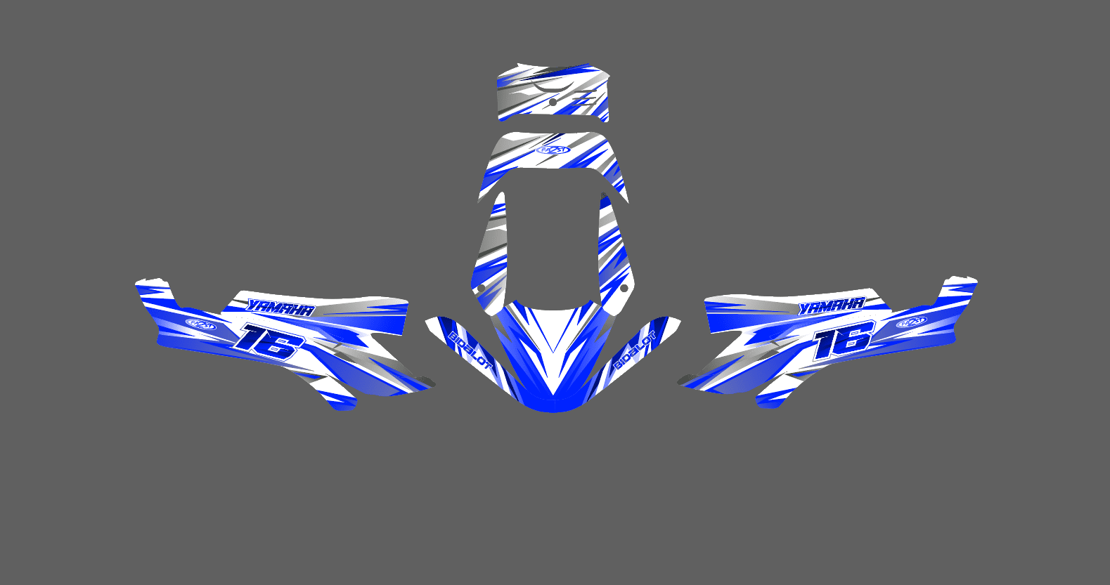 kit déco mbk booster (1990 2003) airon blanc / bleu