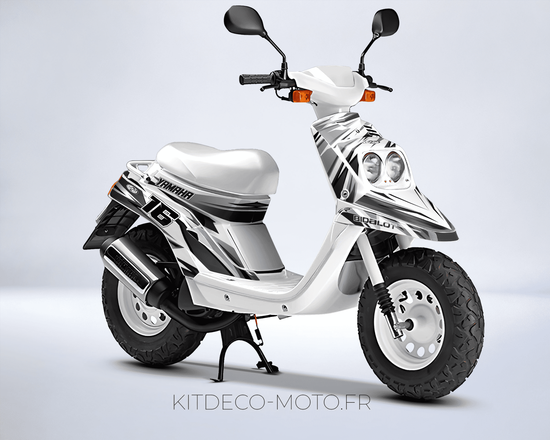 kit déco mbk booster (1990 2003) airon blanc / noir