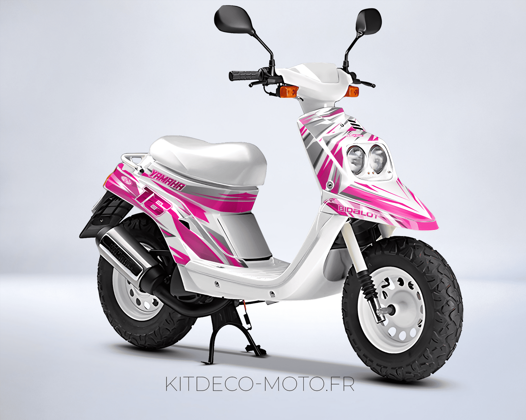 kit déco mbk booster (1990 2003) airon blanc / rose