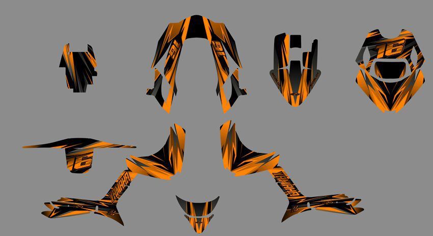 kit déco mbk booster bcd airon orange