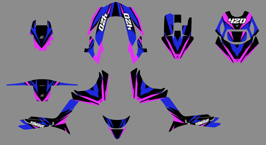 kit déco mbk booster bcd craft bleu / rose