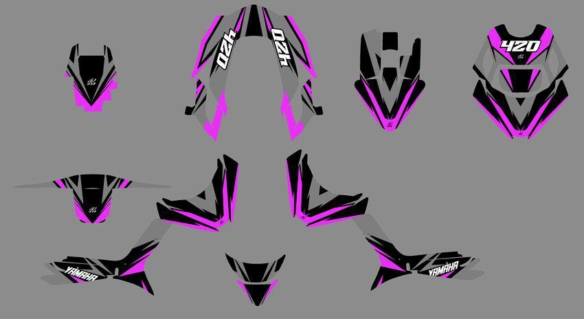 kit déco mbk booster bcd craft gris / rose