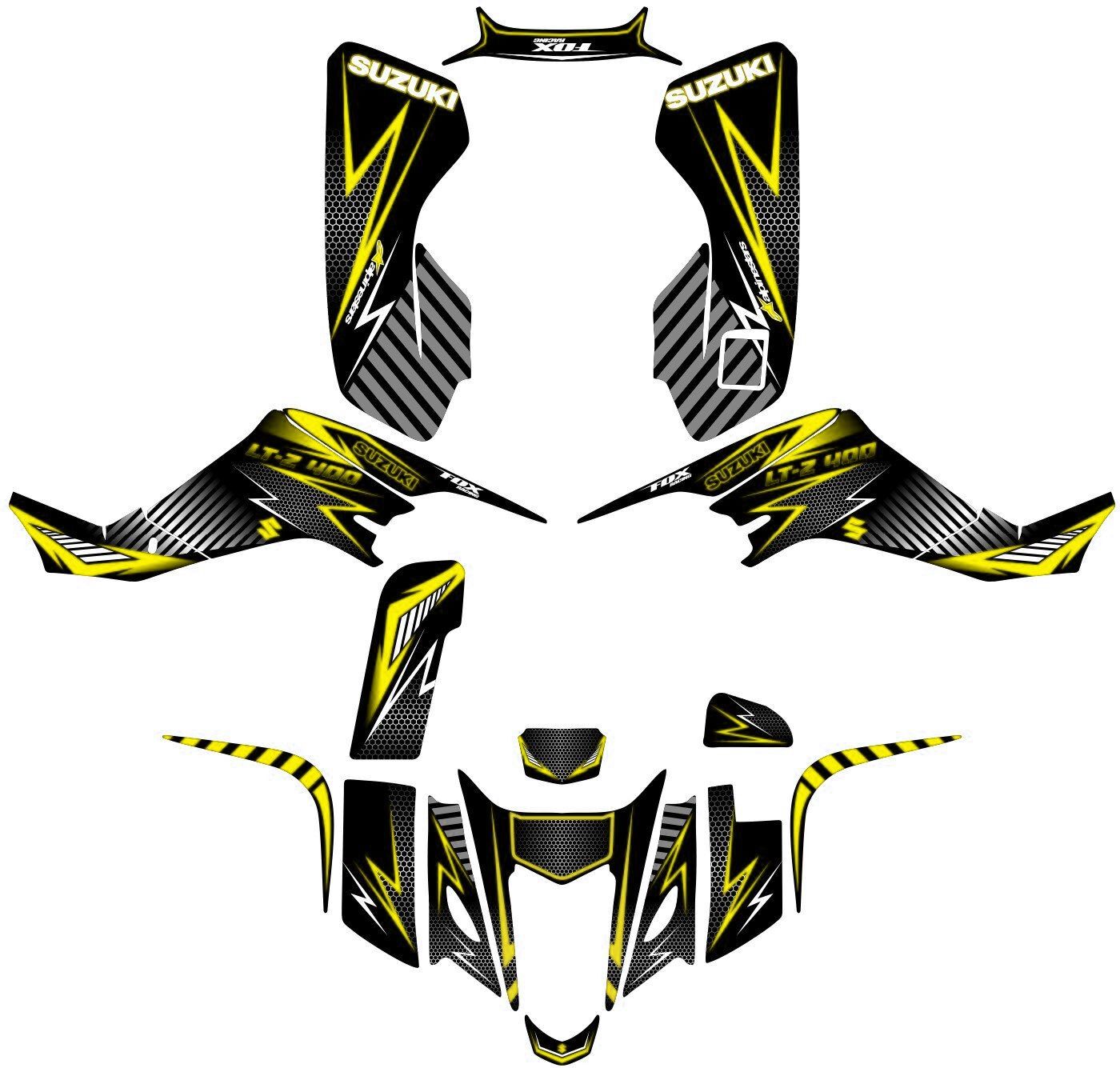 kit déco suzuki 400 ltz line jaune