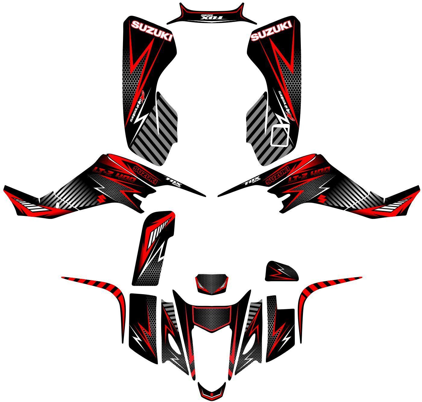 kit déco suzuki 400 ltz line rouge