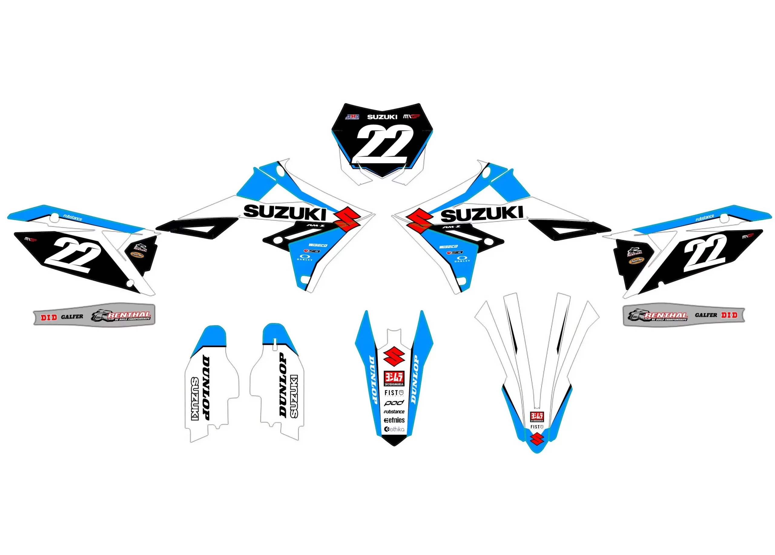 kit déco suzuki 250 rmz (2019 2024) origine