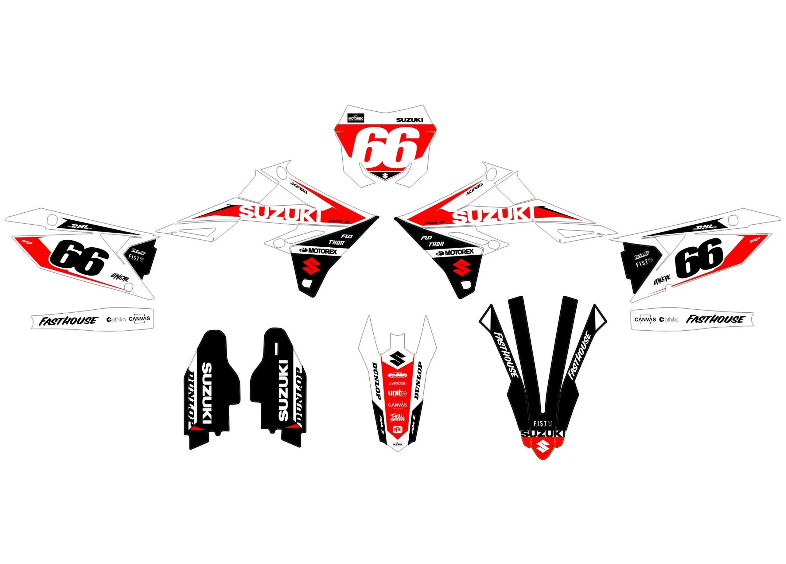 kit déco suzuki 250 rmz (2019 2024) race blanc