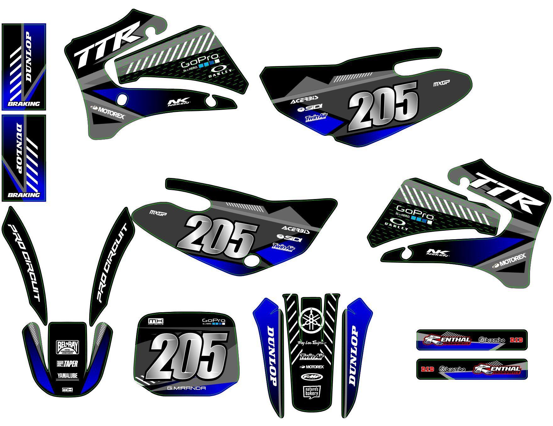 kit déco yamaha 125 ttr racing