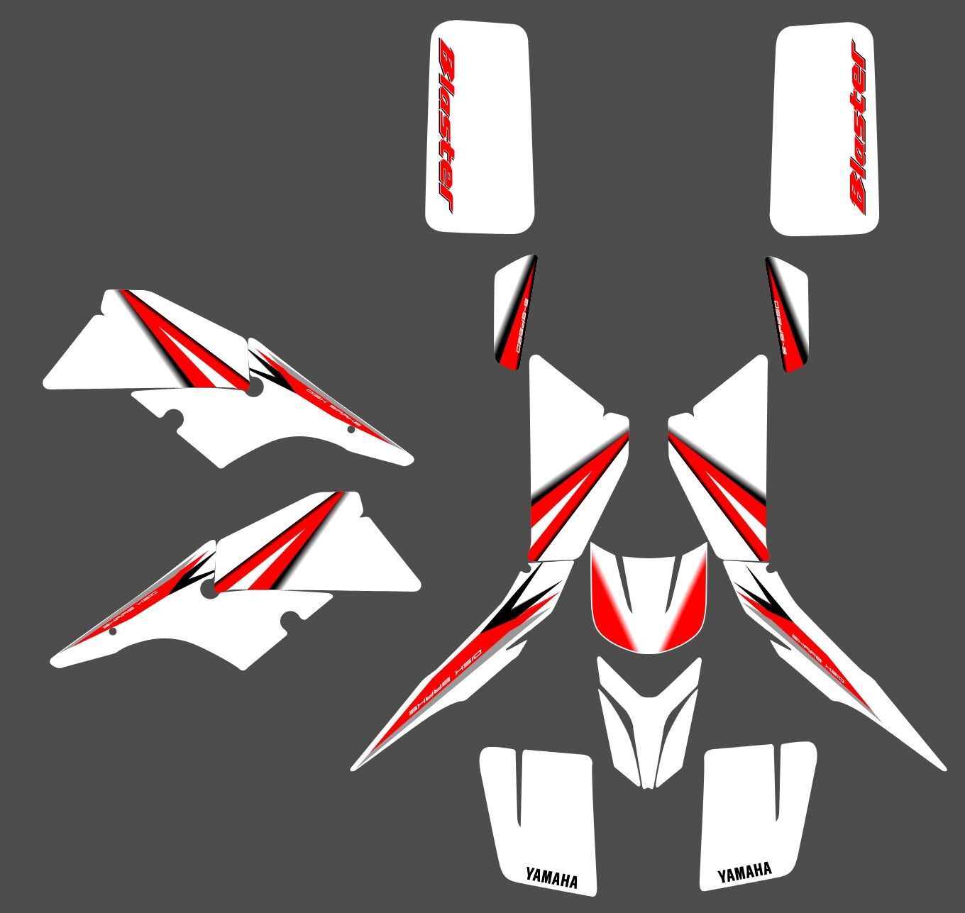 kit déco yamaha 200 blaster origine rouge