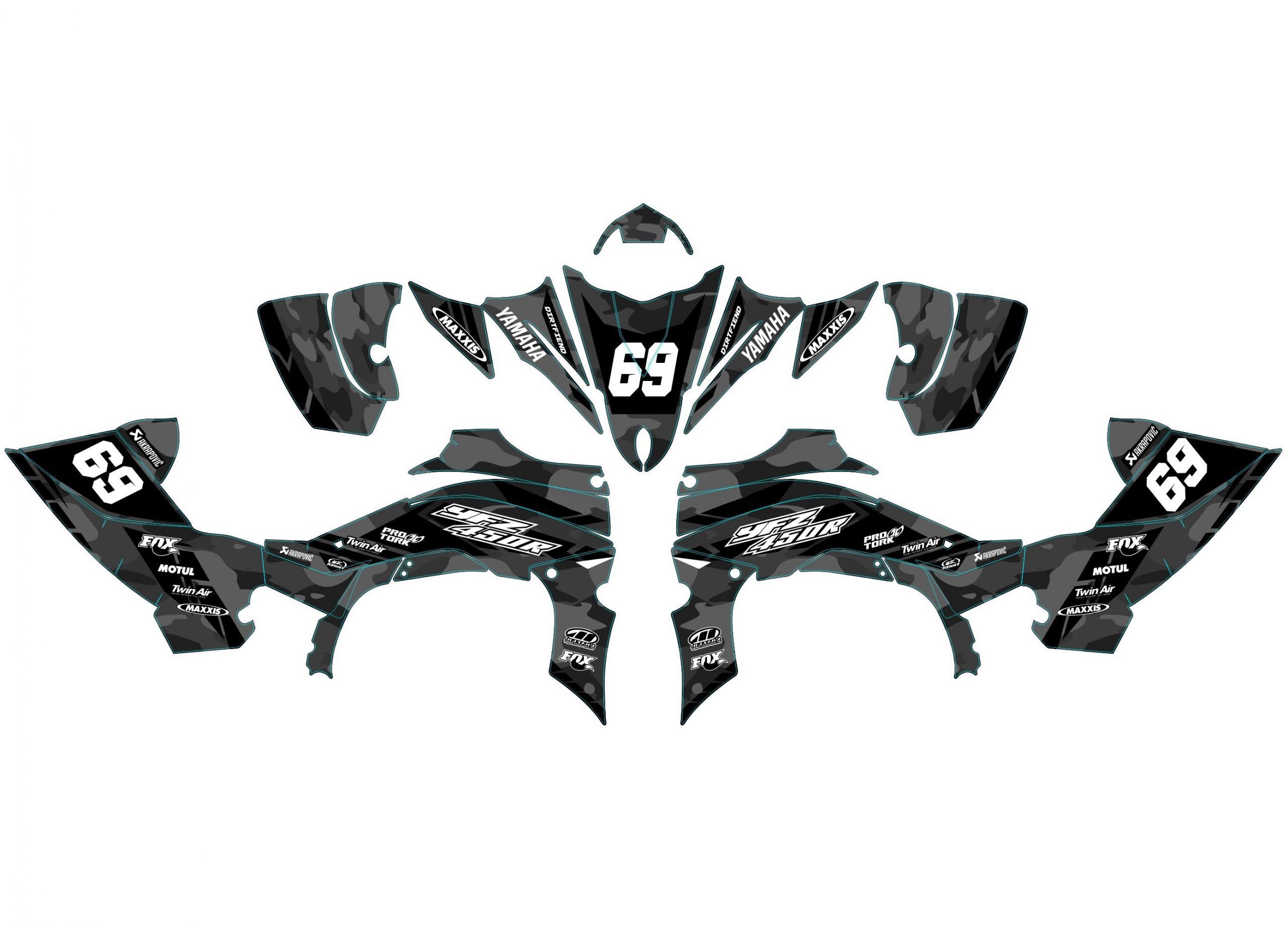 kit déco yamaha yfm 450 yfz camouflage