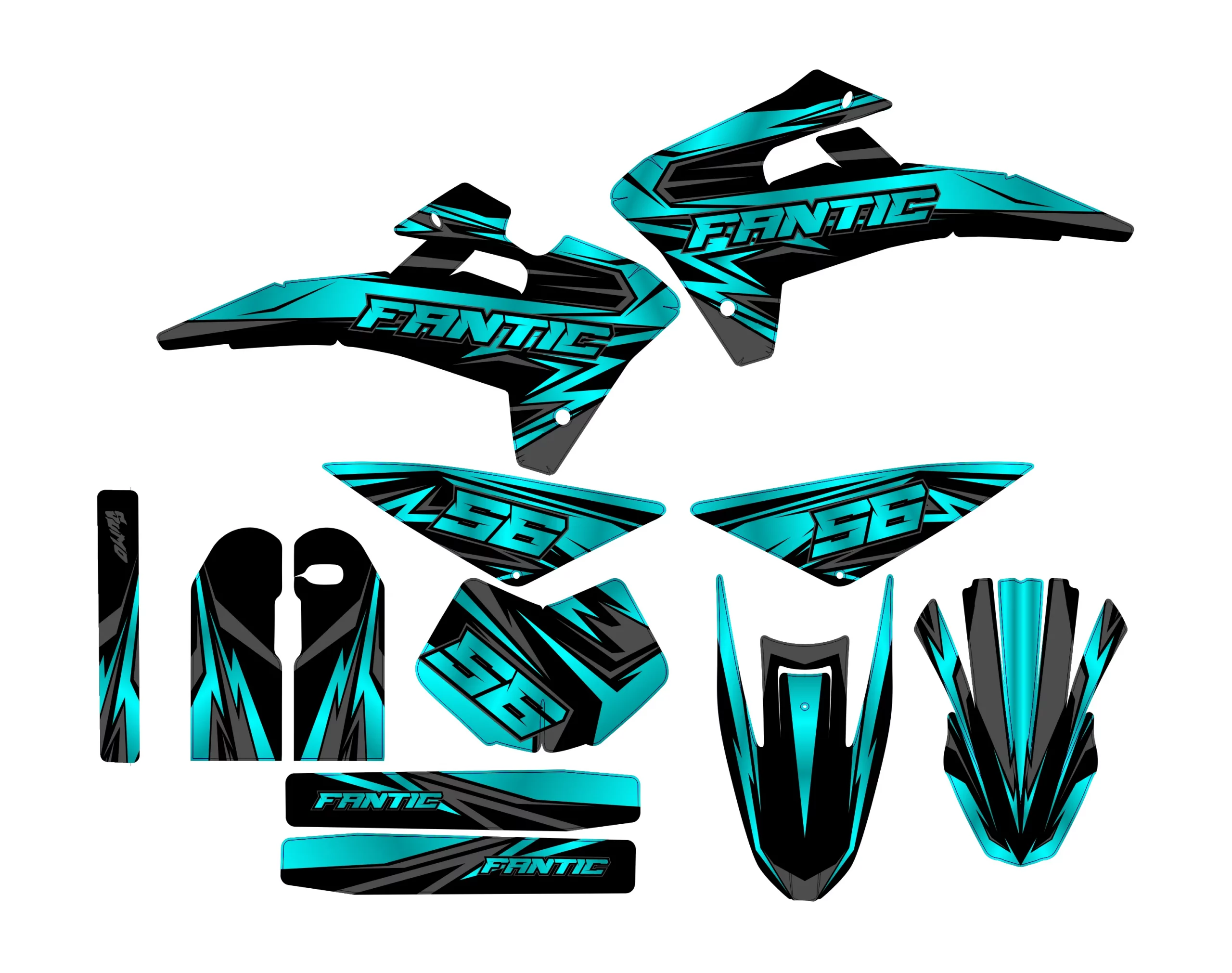 kit déco fantic xm / xe 50 – race cyan