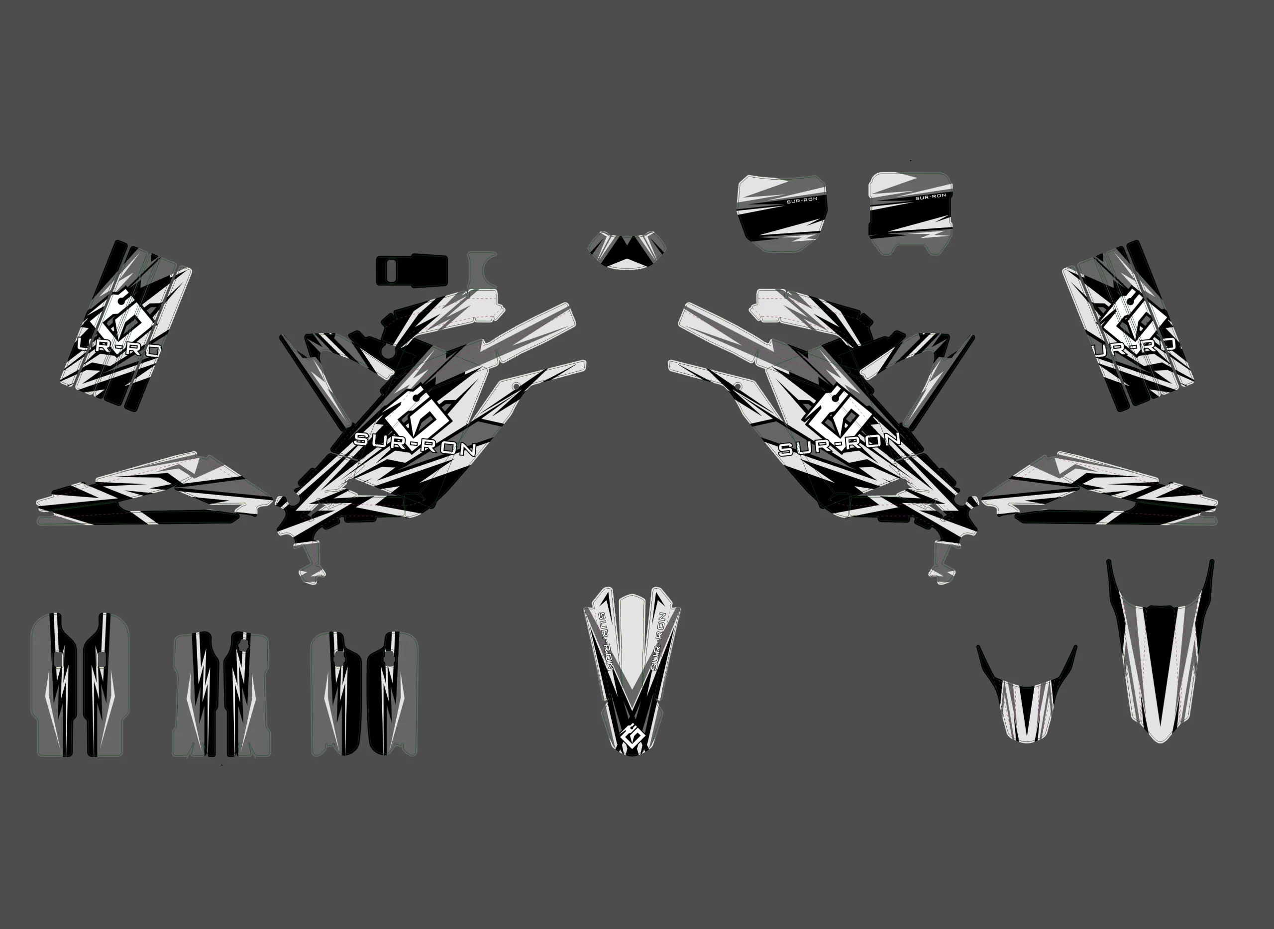 kit déco sur ron light bee race blanc