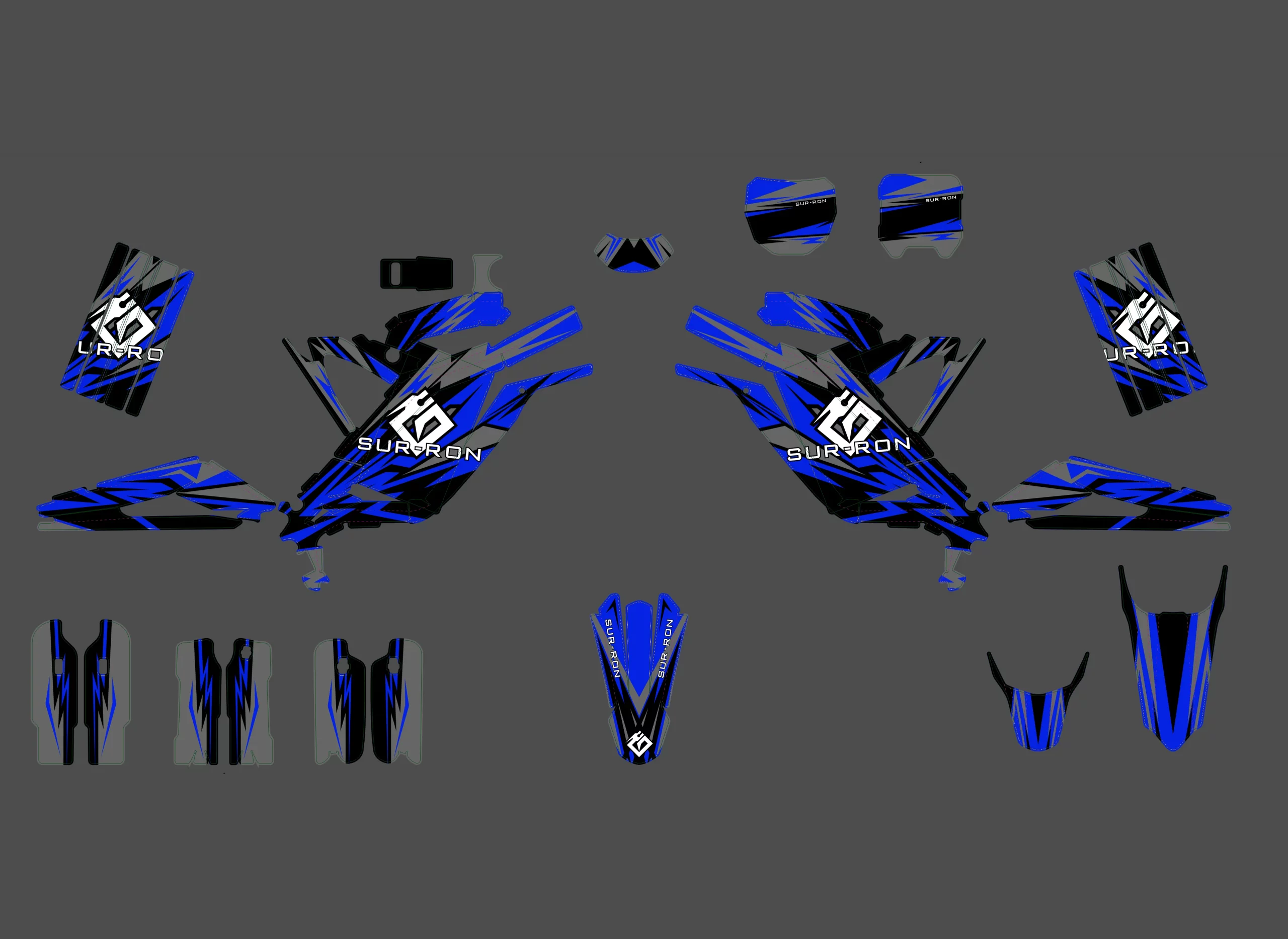 kit déco sur ron light bee race bleu