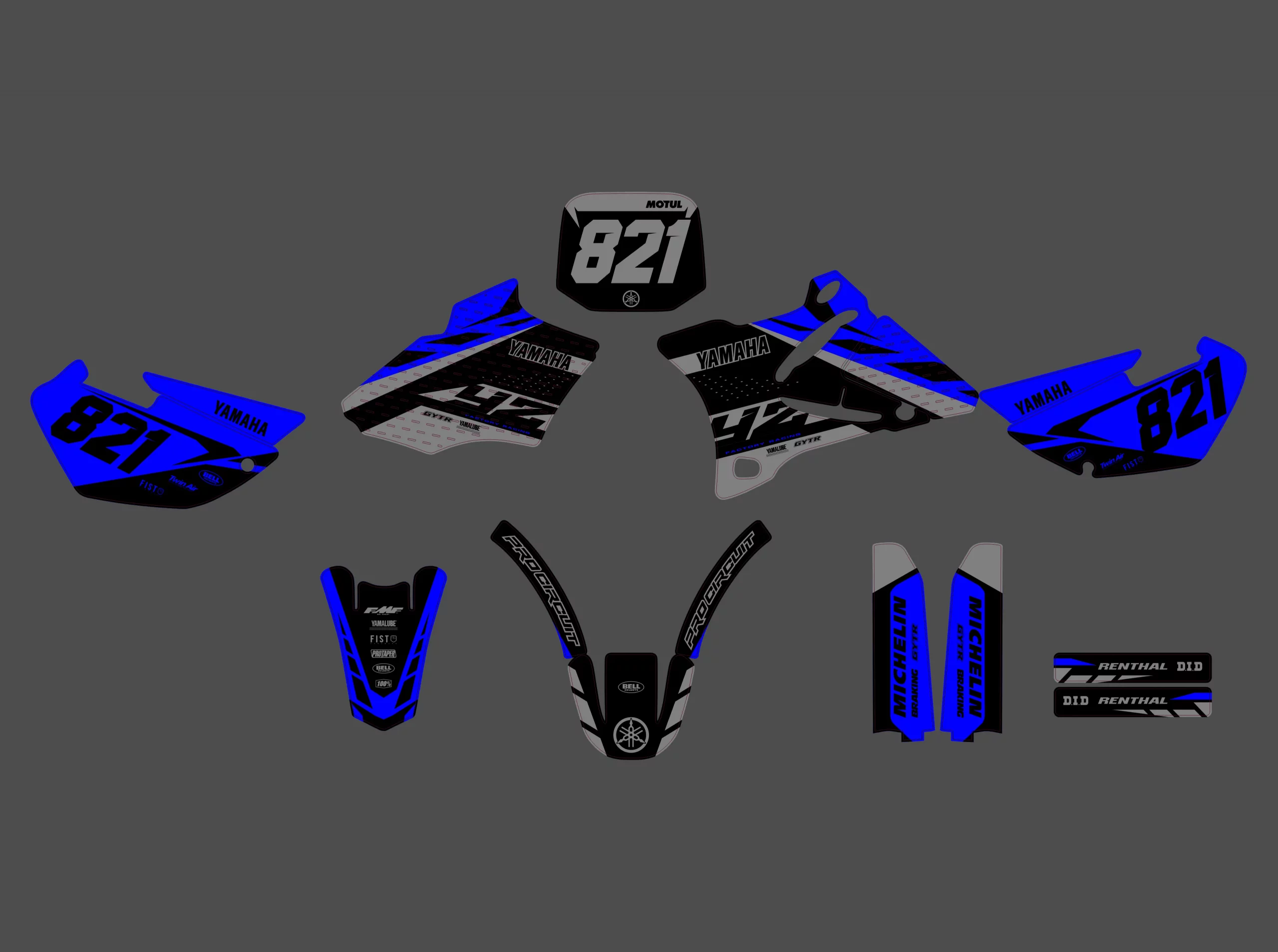 kit déco yamaha 85 yz (2002 2014) color bleu