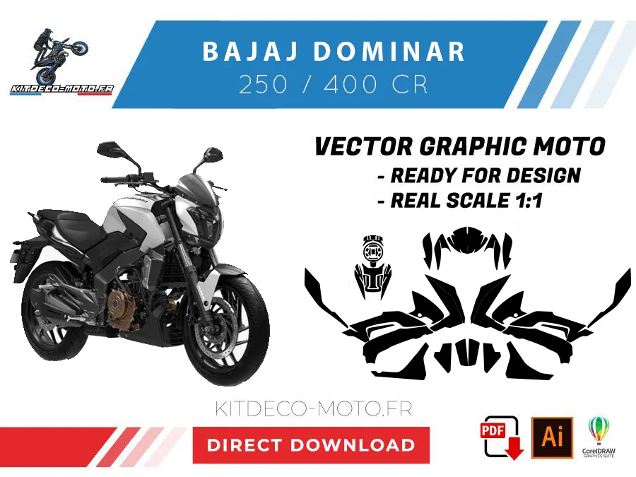 template bajaj dominar 250 / 400 cr vector