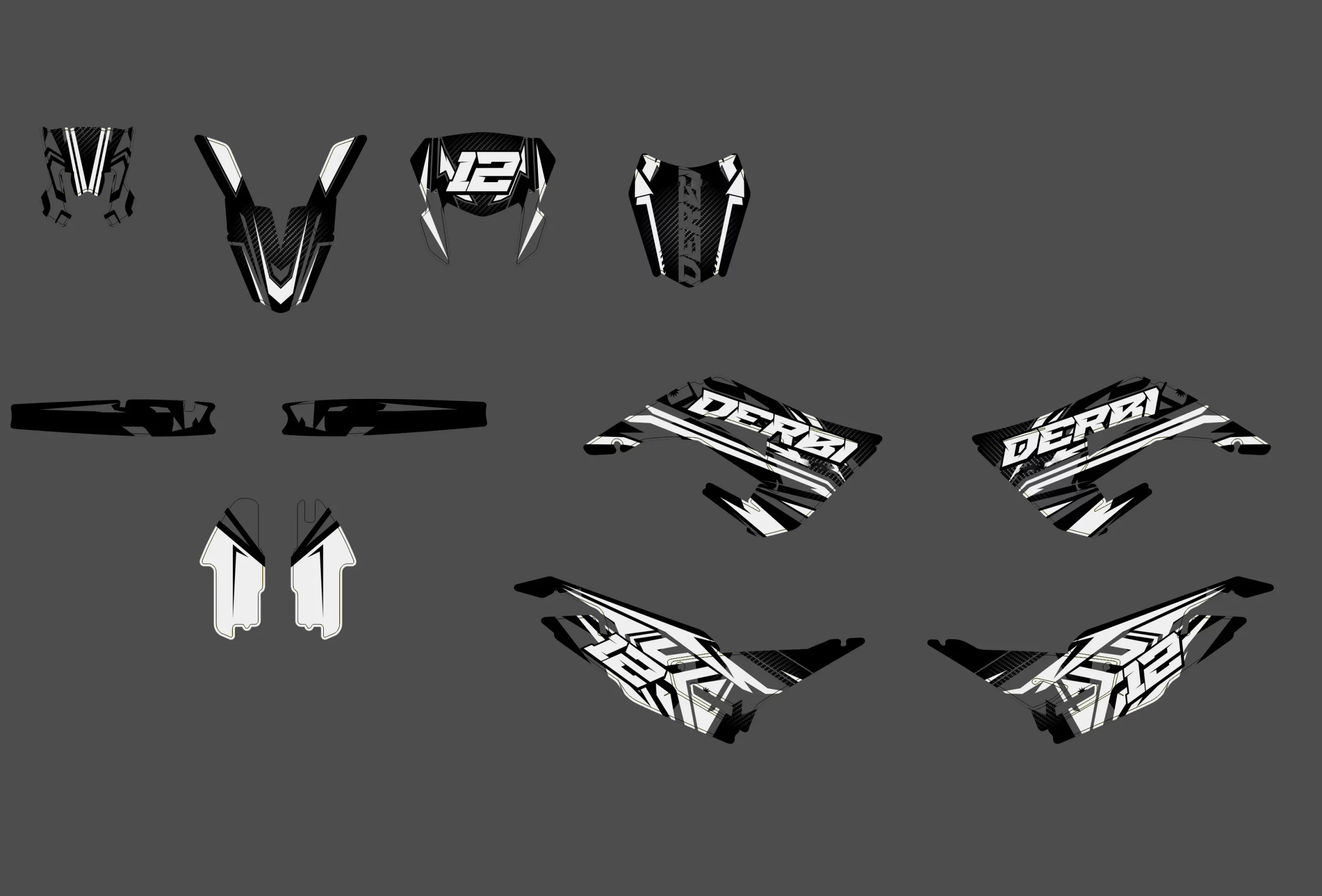 kit déco derbi 50 2018 2021 loop blanc