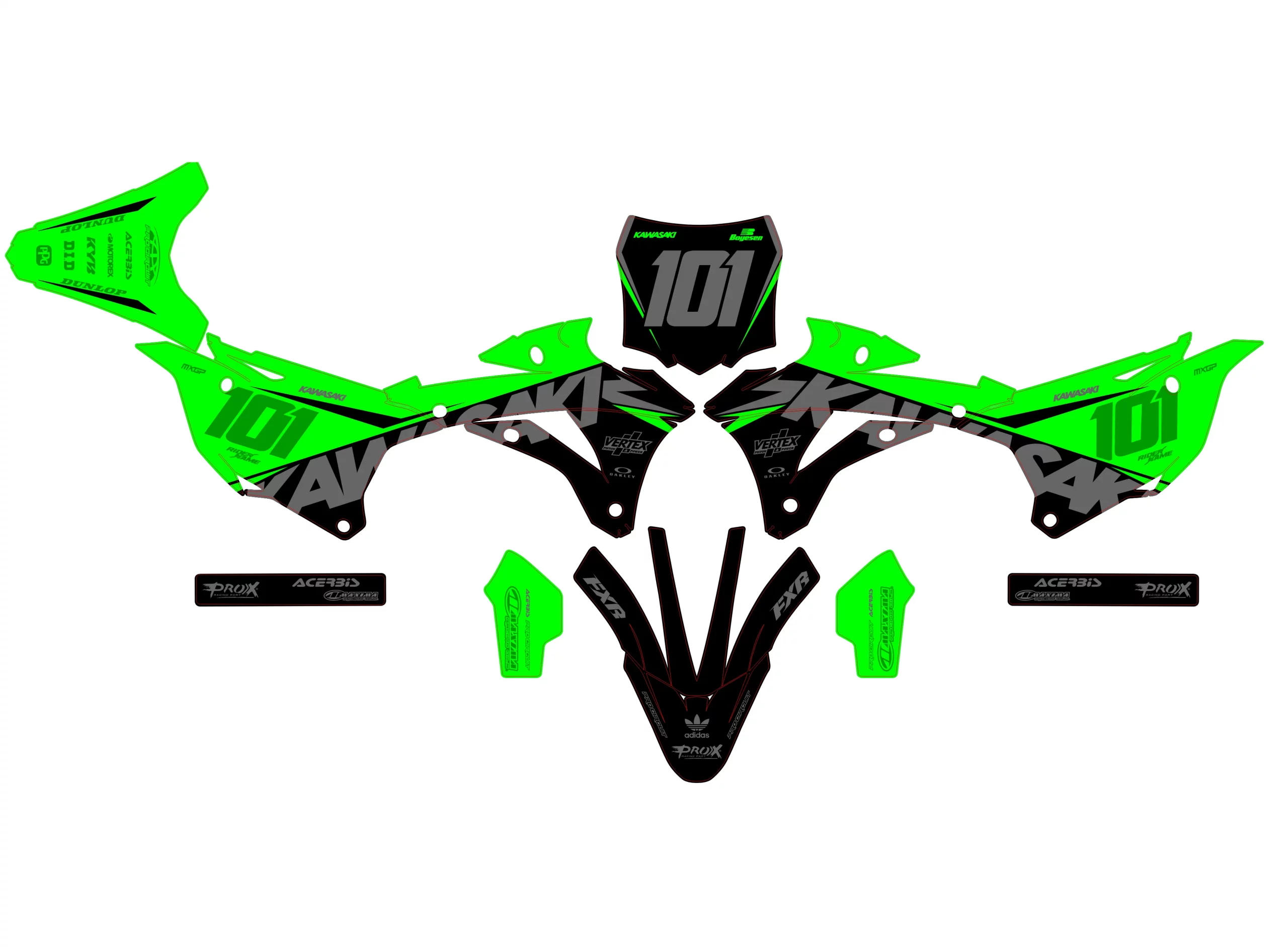 kit déco kawasaki 85 kx (2022 2024) airdrop