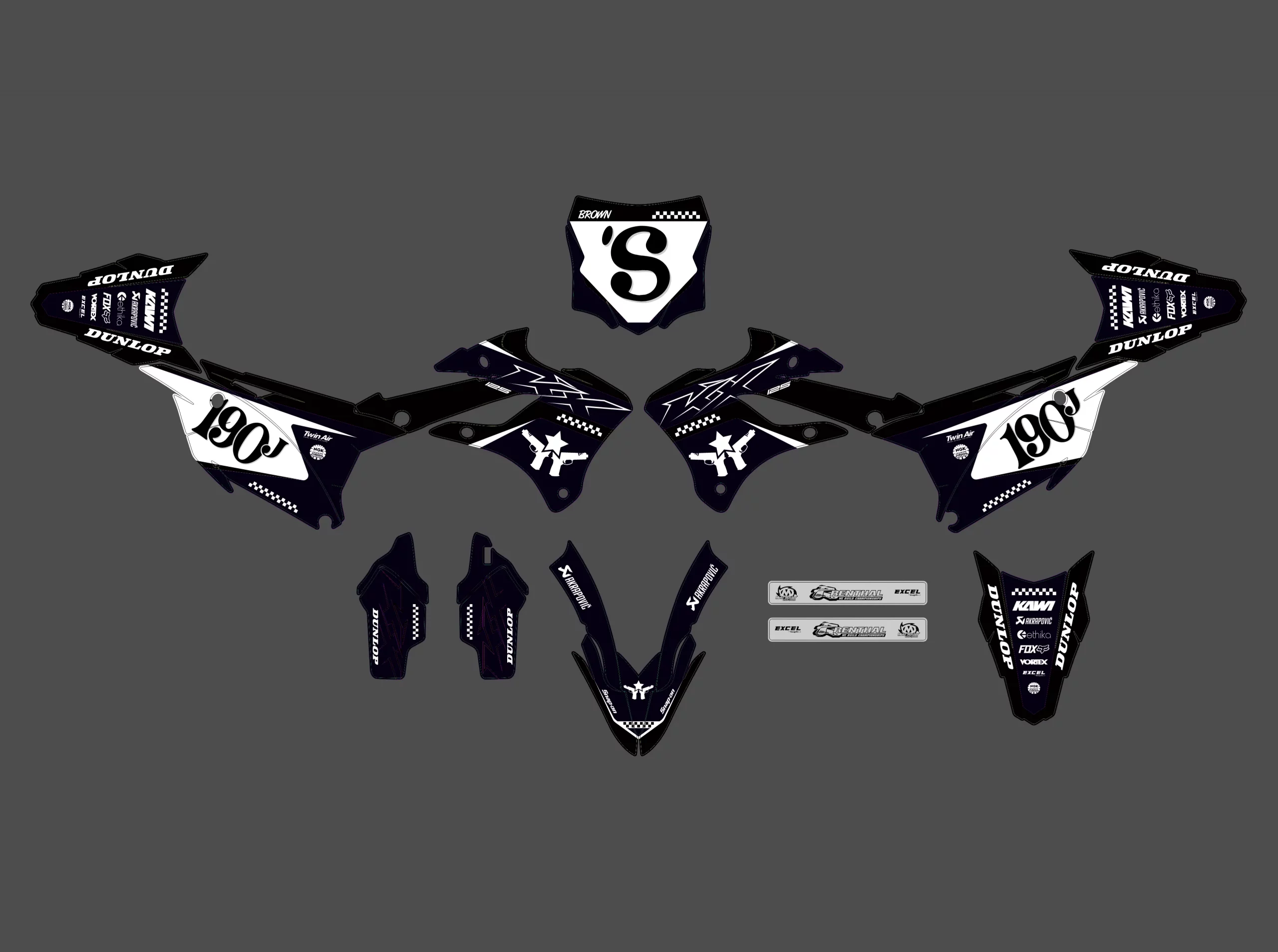 kit déco kawasaki 85 kx (2022 2024) blacky