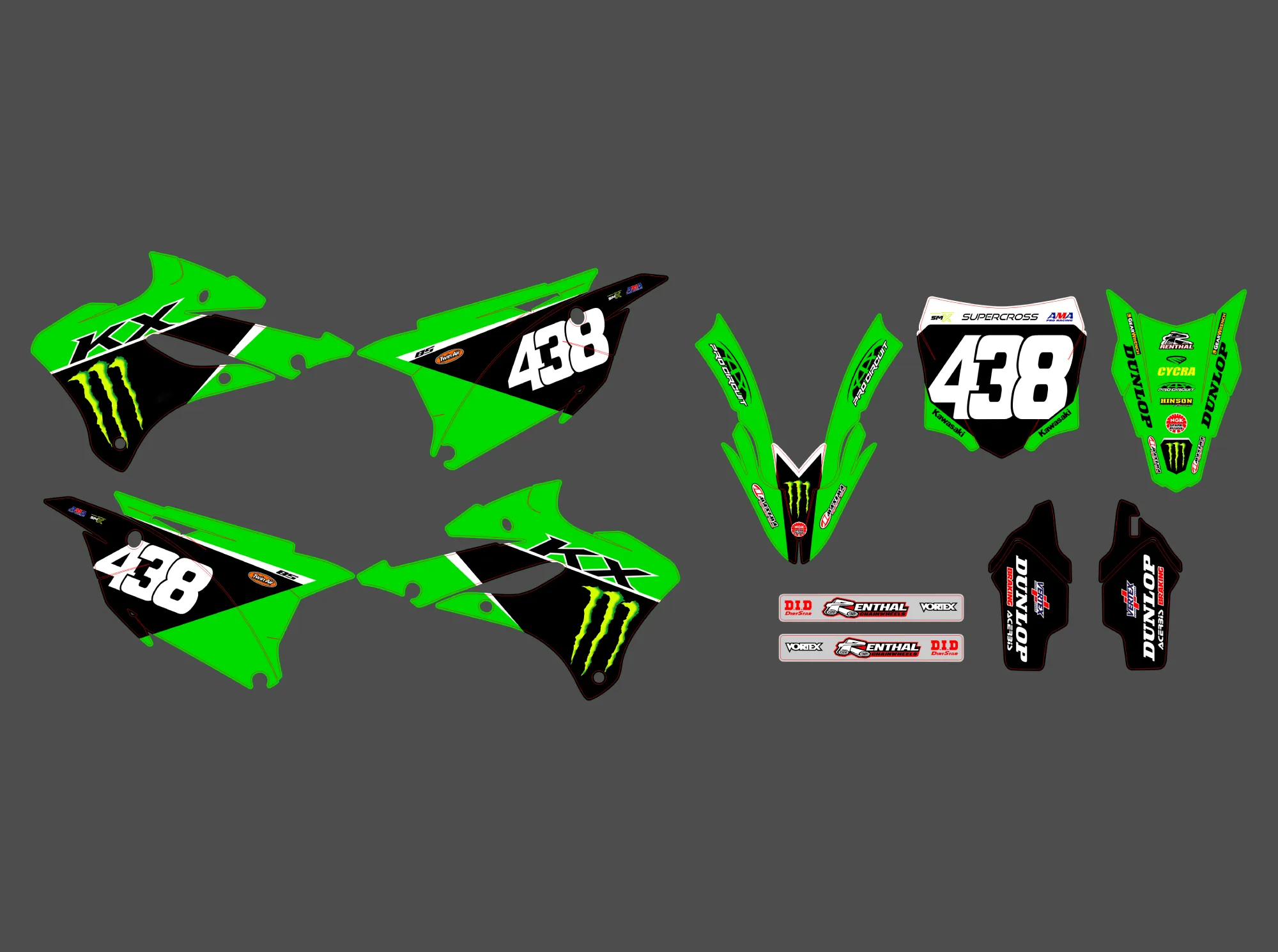 kit déco kawasaki 85 kx (2022 2024) monster
