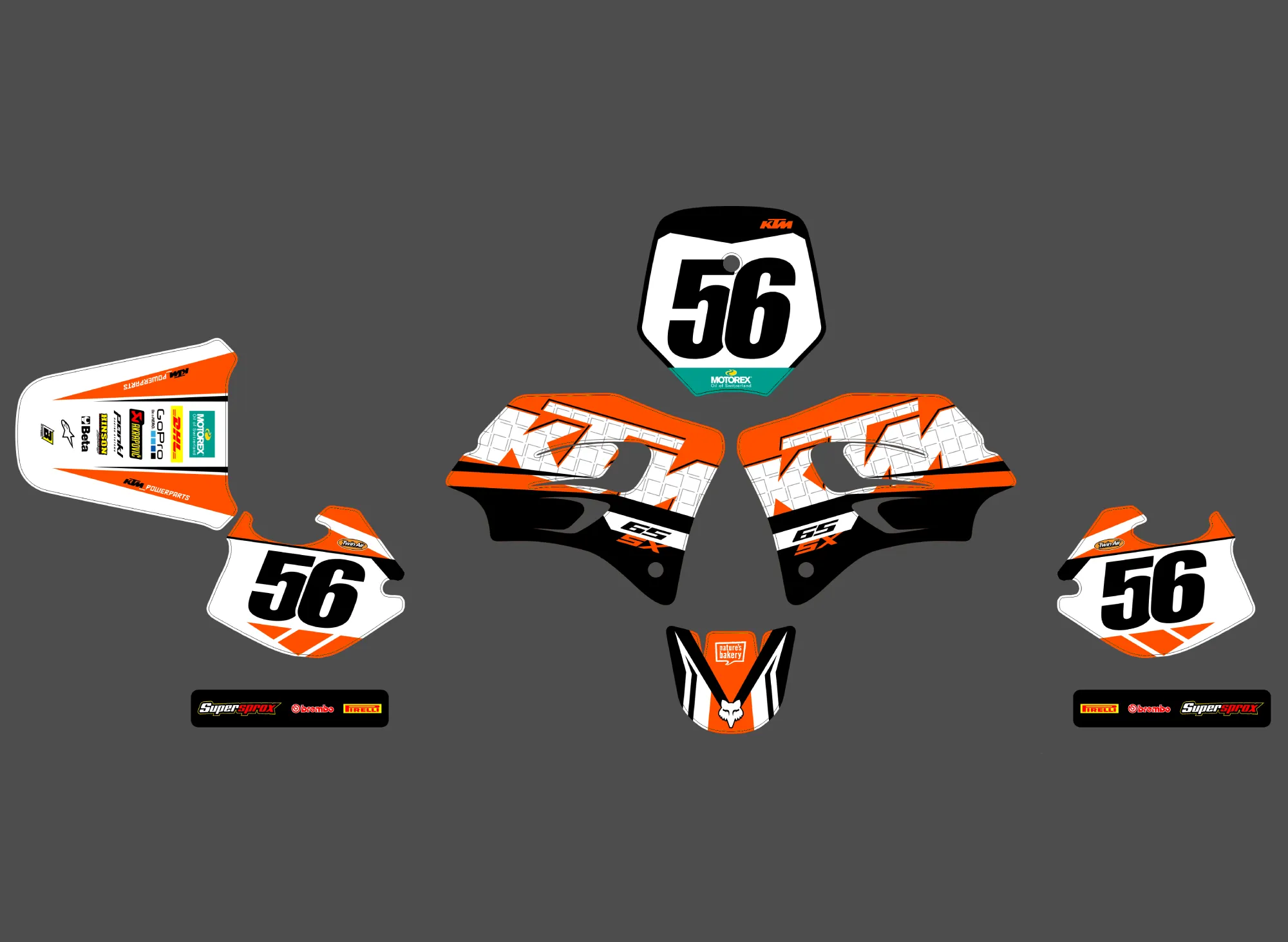 kit déco ktm 65 sx (1998 2001) factory
