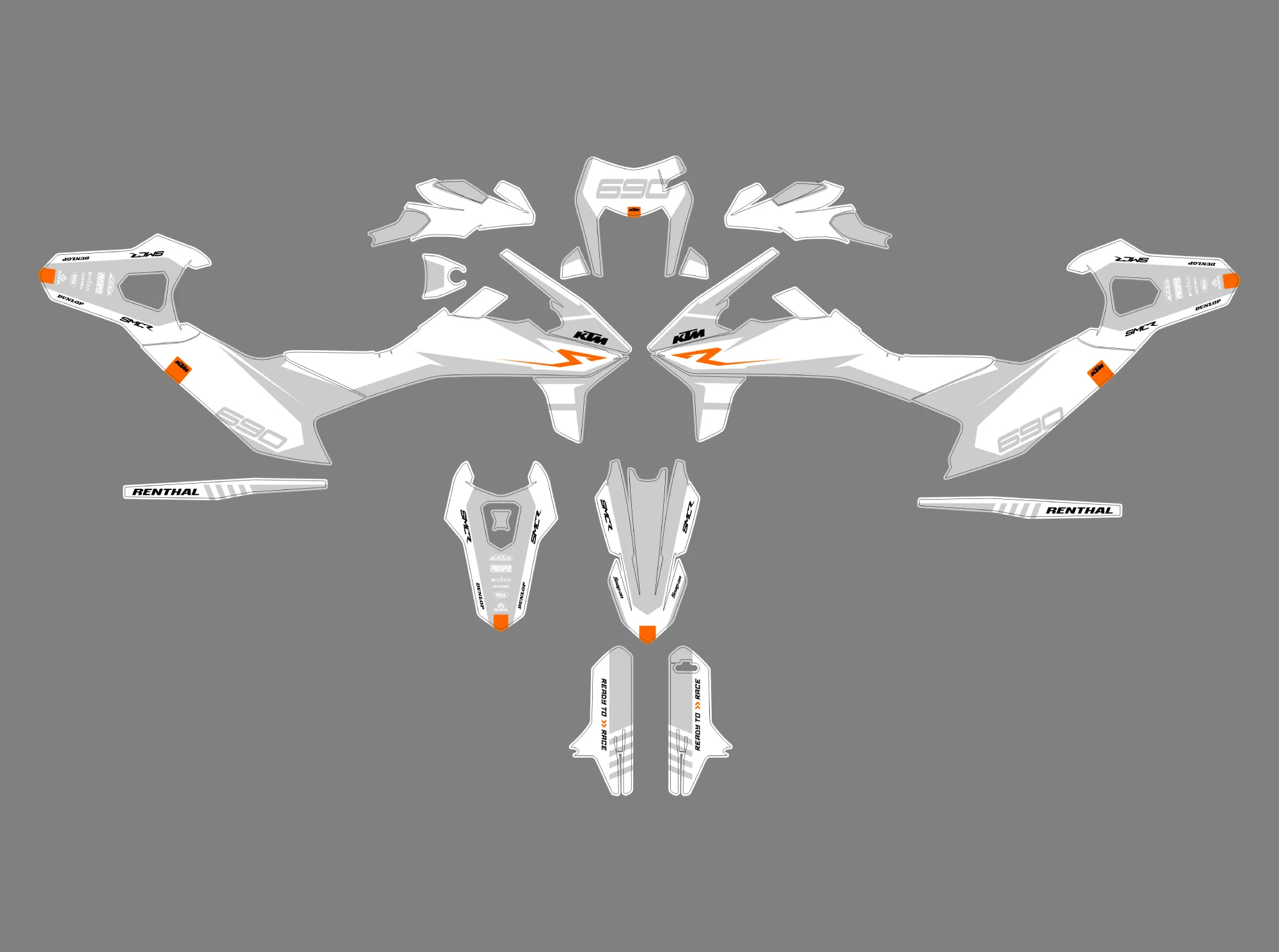 kit déco ktm 690 smcr (2019 2024) snow