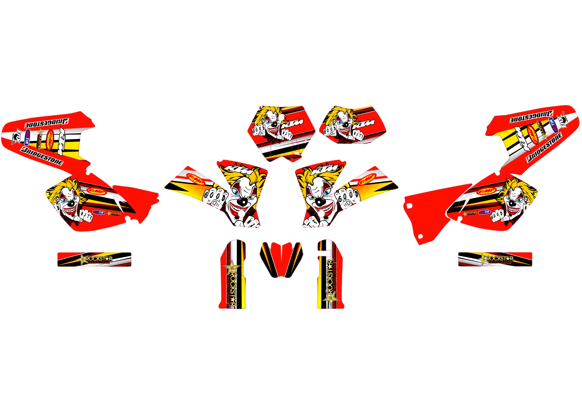 kit déco ktm exc / exc f (1998 2003) clown