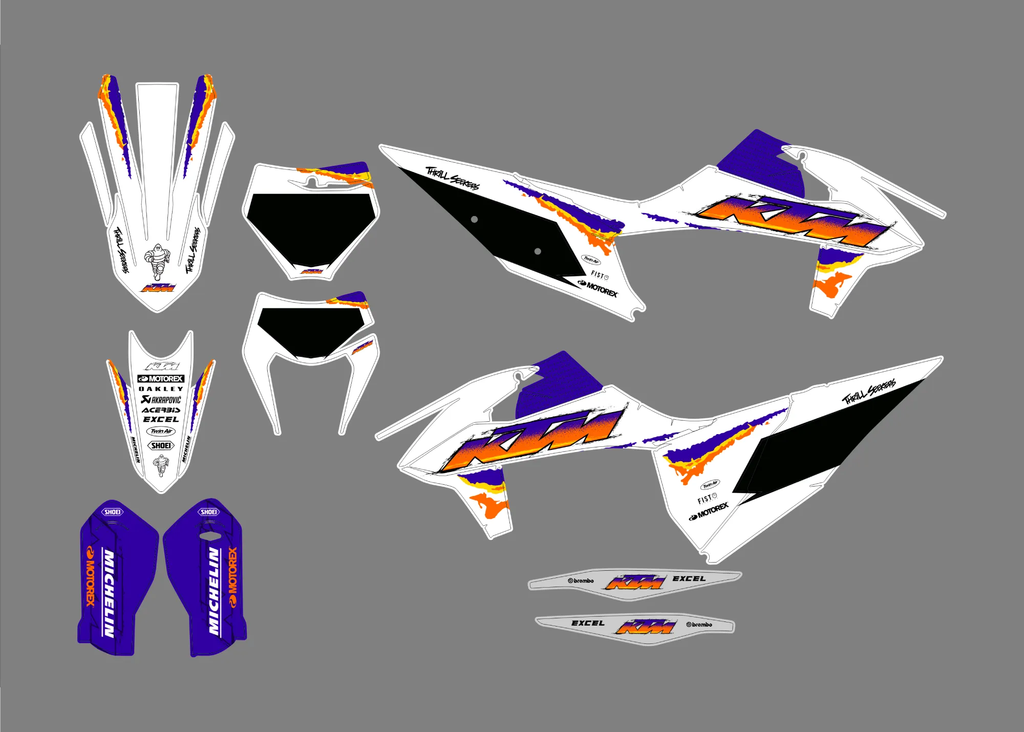 kit déco ktm exc / exc f (2020 2023) vintage