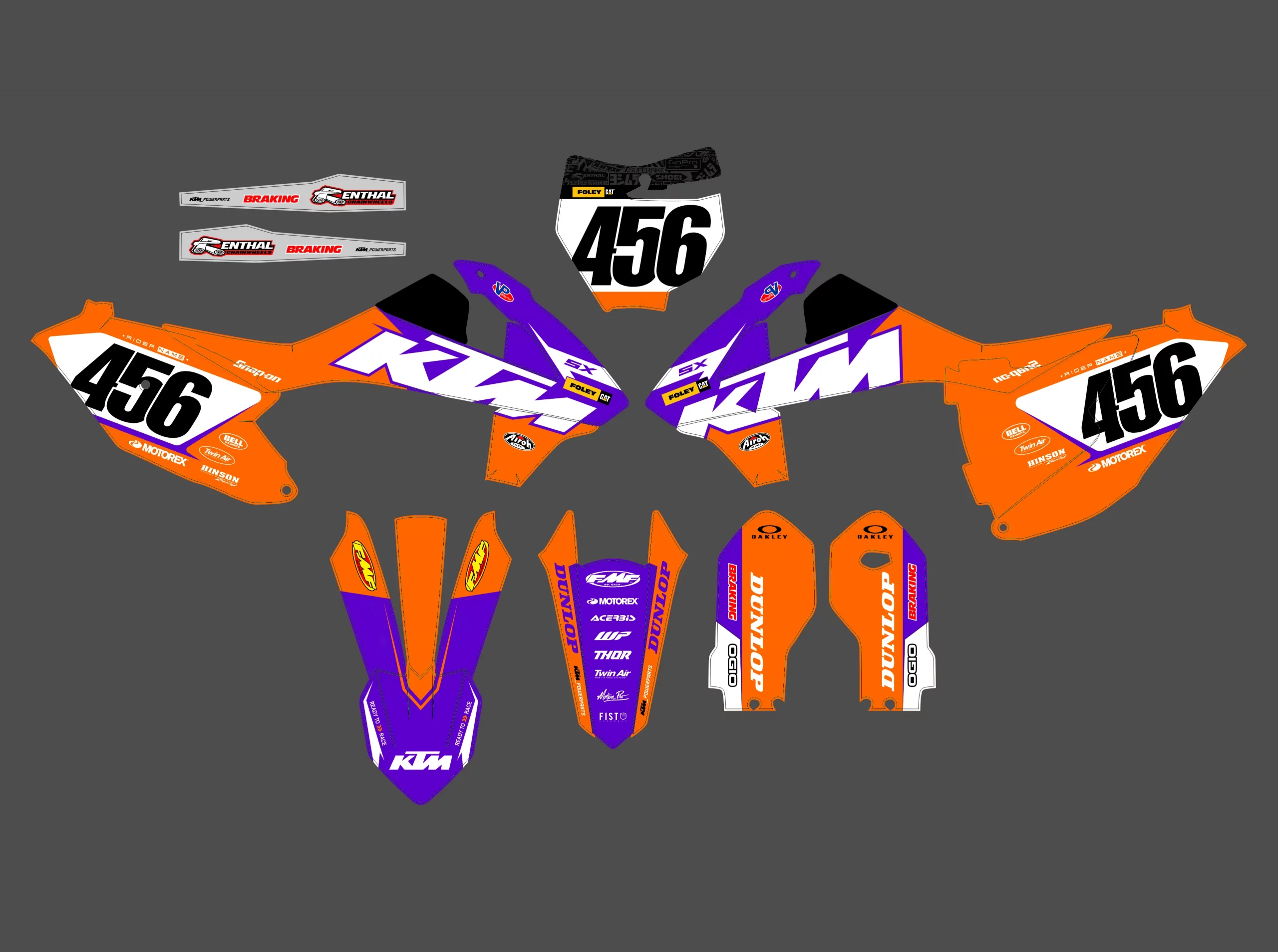 kit déco ktm 85 sx (2018 2024) détail violet
