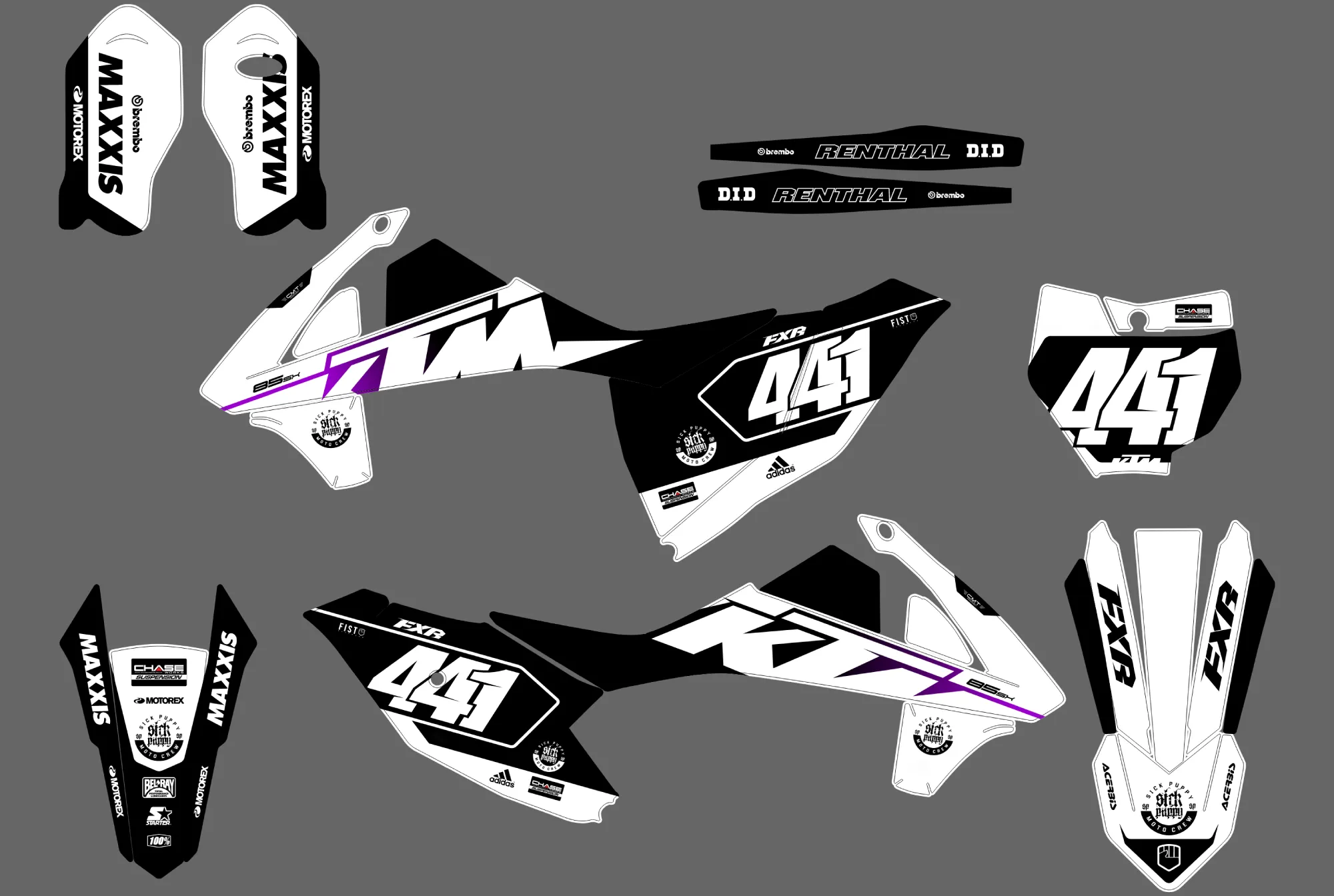 kit déco ktm 85 sx (2018 2024) racing blanc