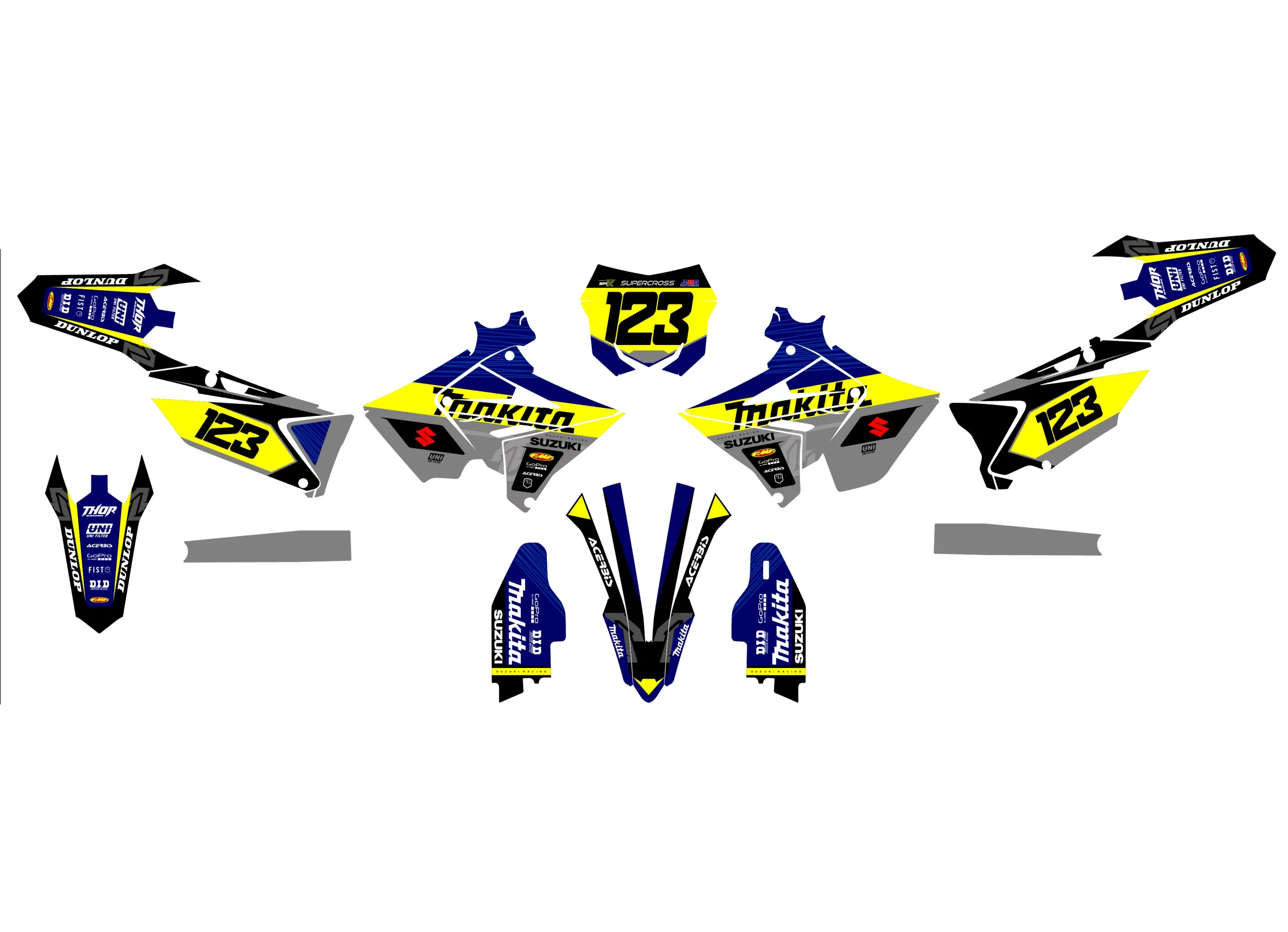 kit déco suzuki 125 / 250 rm polisport restyle makit