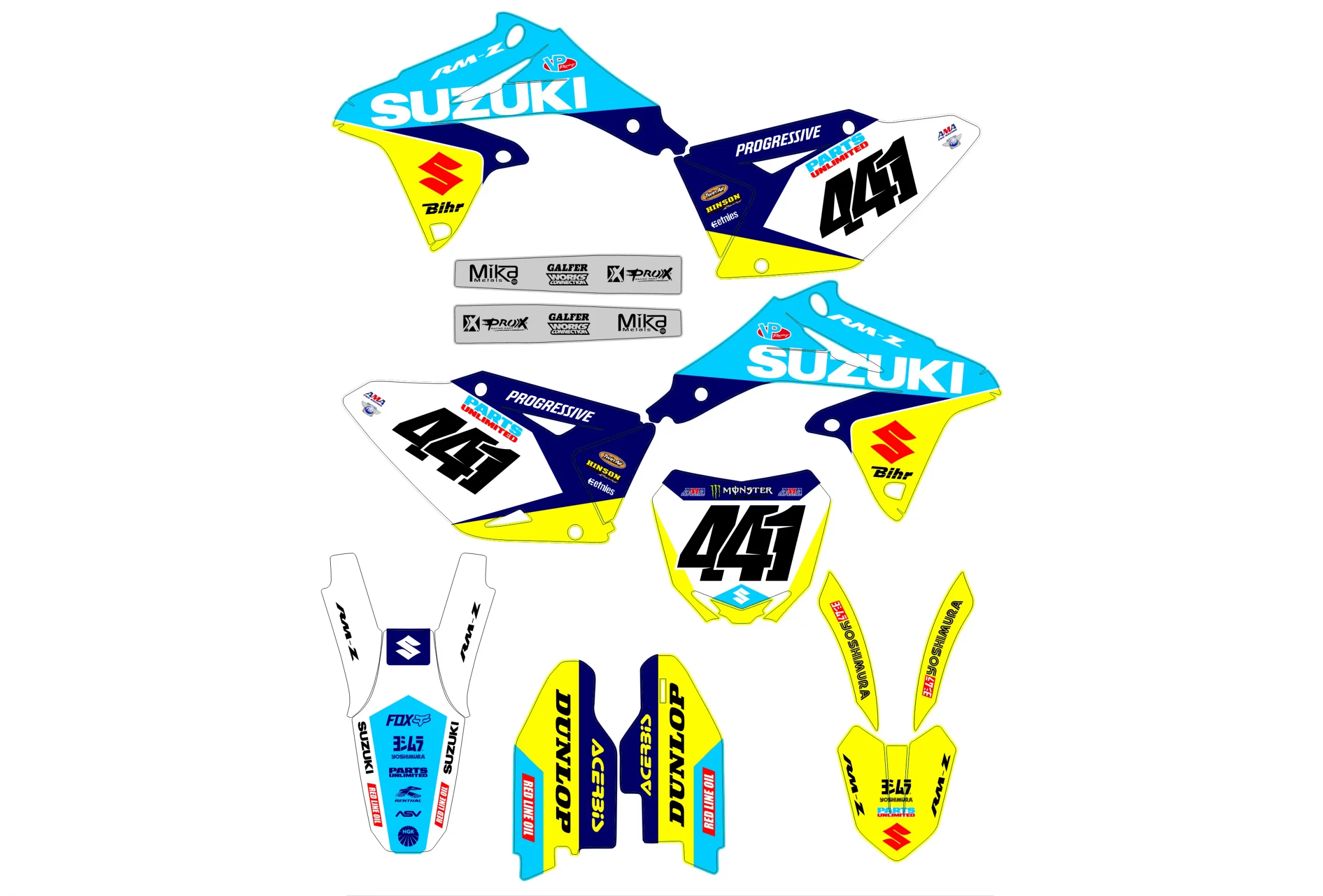 kit déco suzuki 250 rmz (2010 2018) poly
