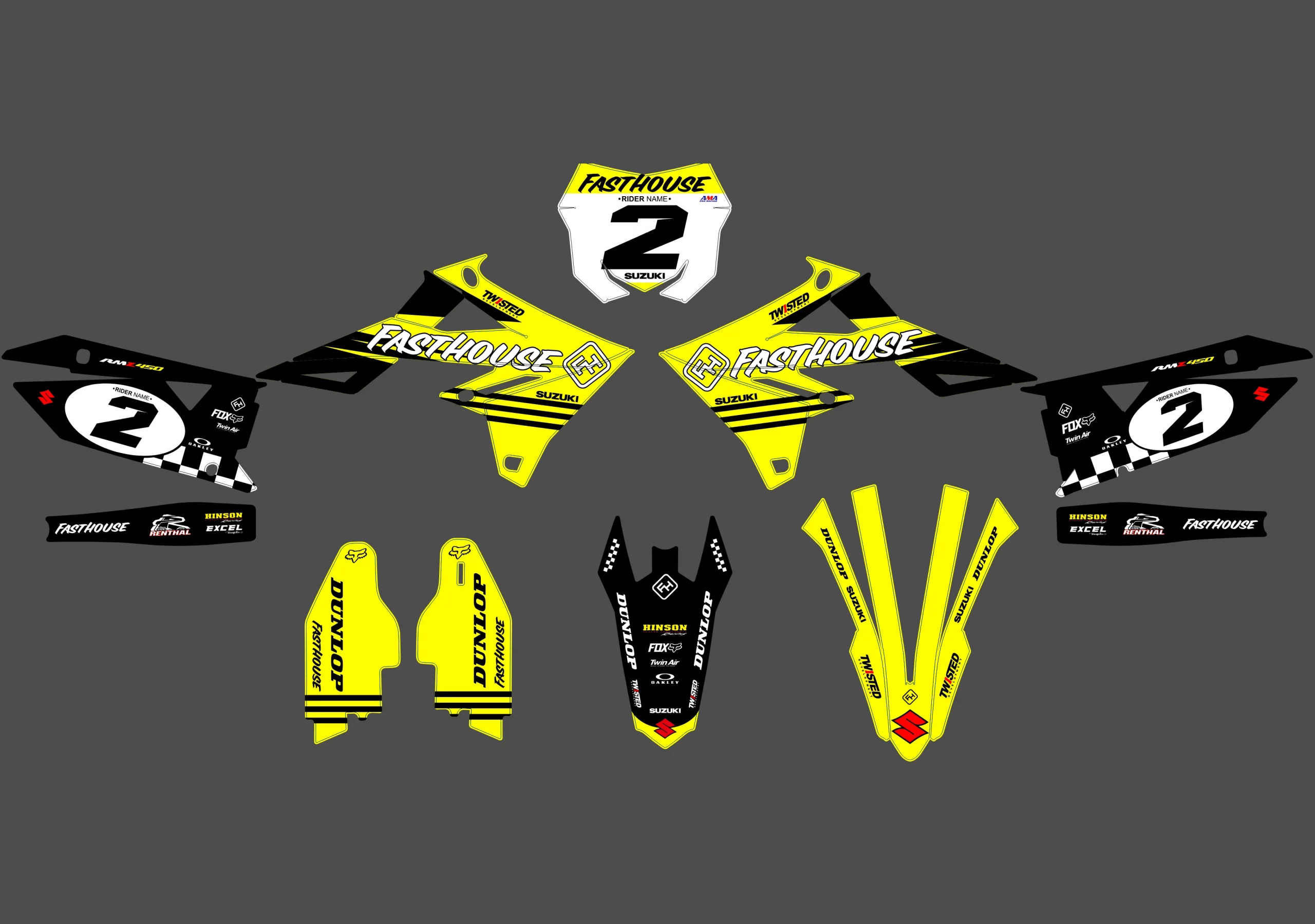 kit déco suzuki 450 rmz (2018 2024) fasthouse