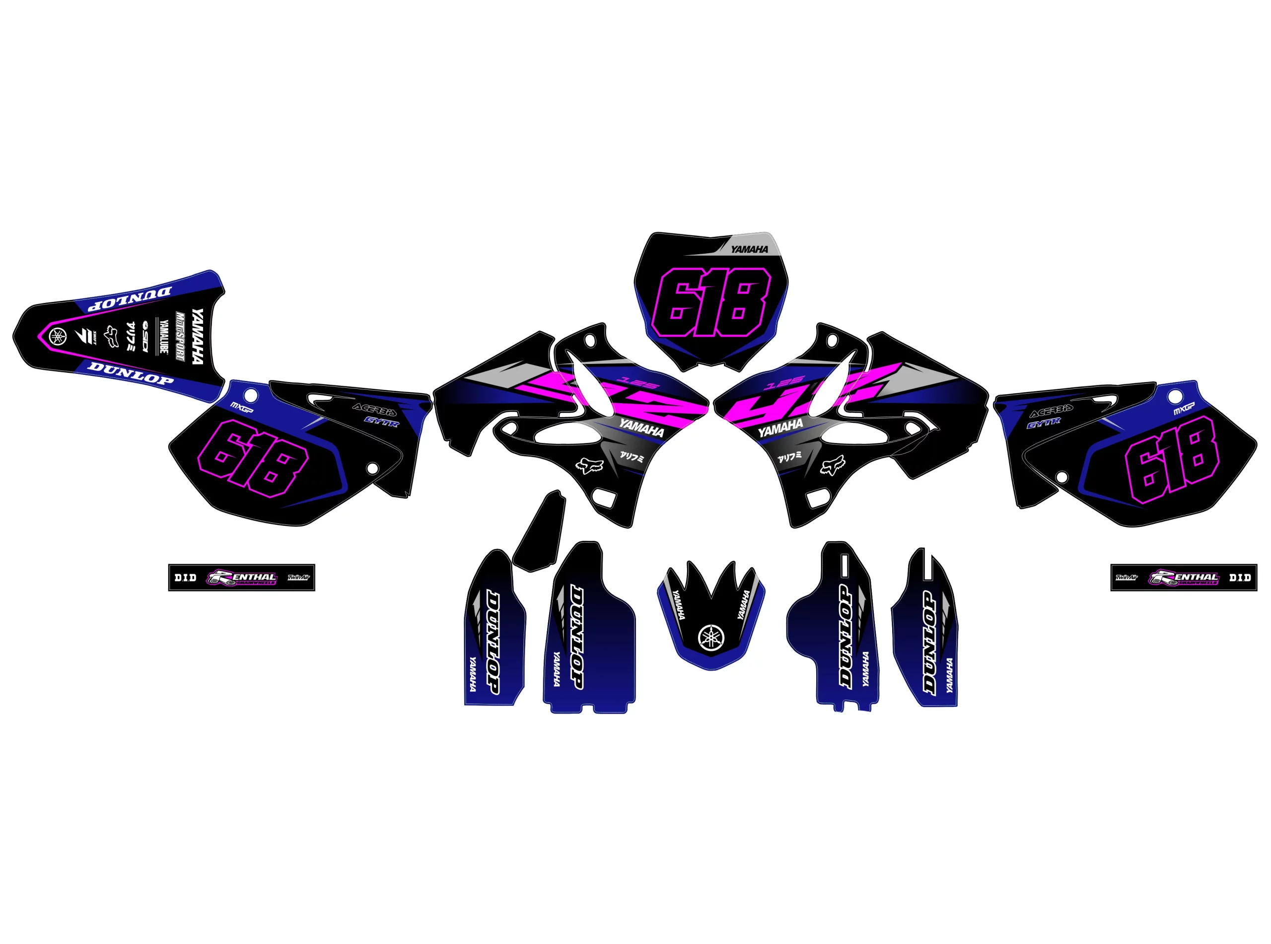 kit déco yamaha 125 yz (2002 2014) race rose