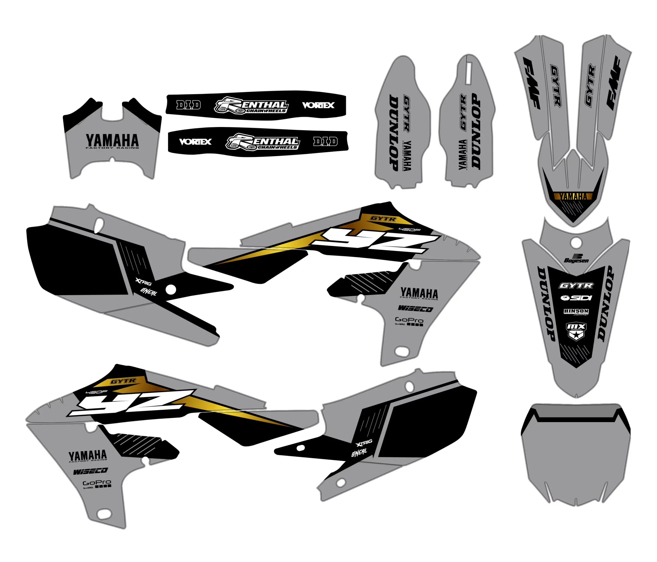 kit déco yamaha 450 yzf (2018 2022) gold