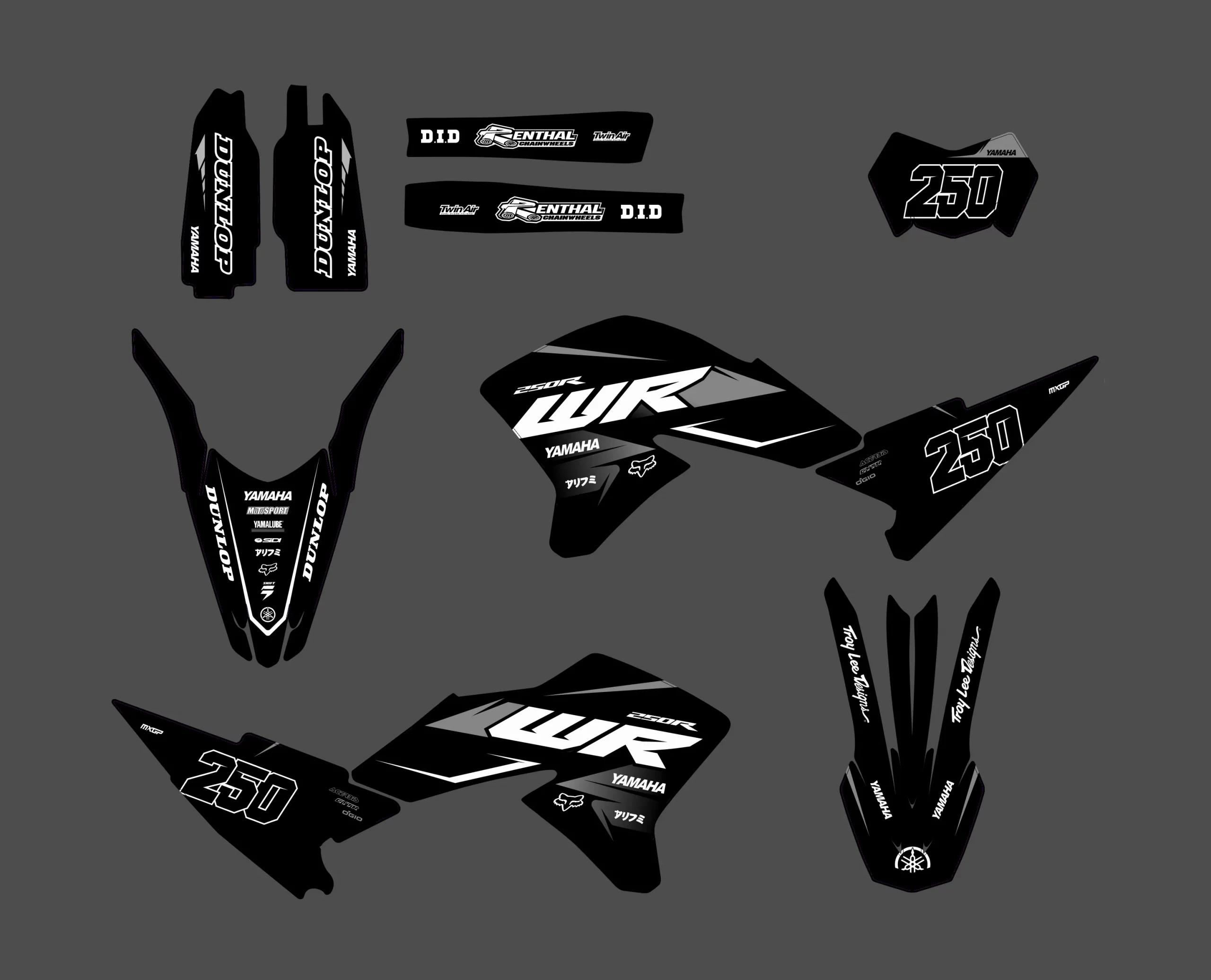 kit déco yamaha wr250x – race noir