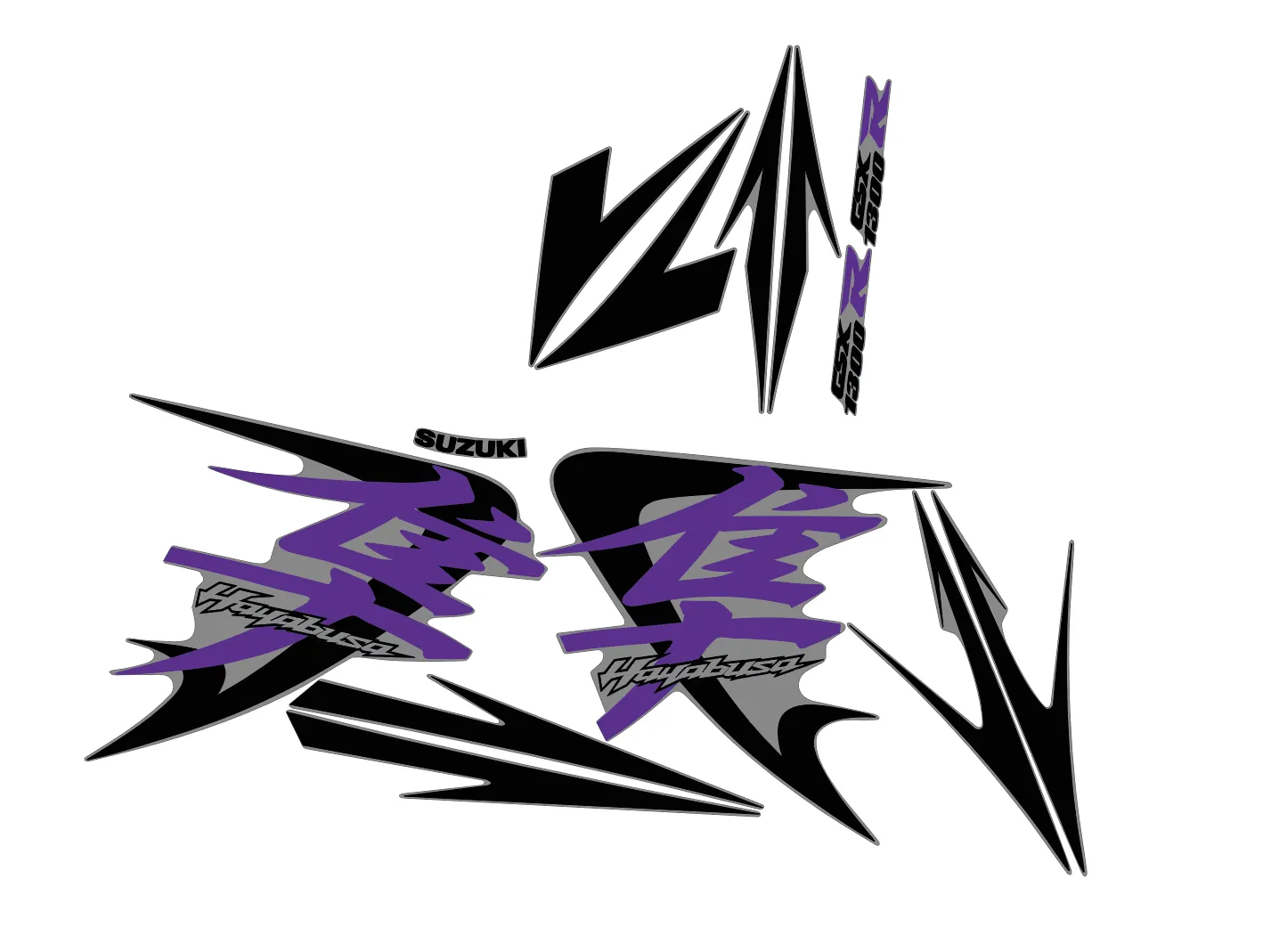kit déco hayabusa 1300 gsx r origine violet