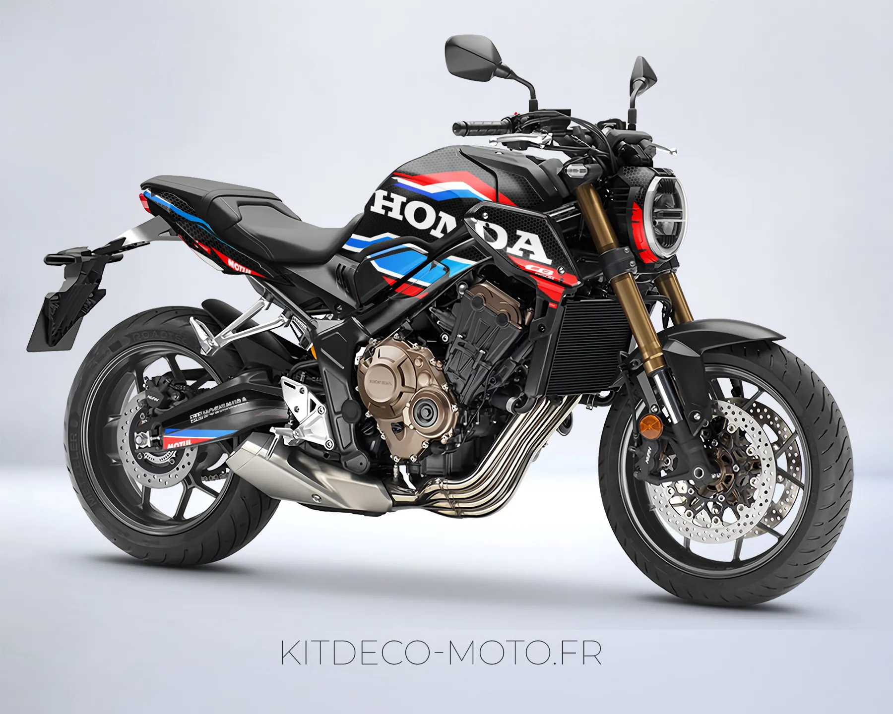 kit déco honda cb 650 r (2019 2023) – pyr rouge / bleu