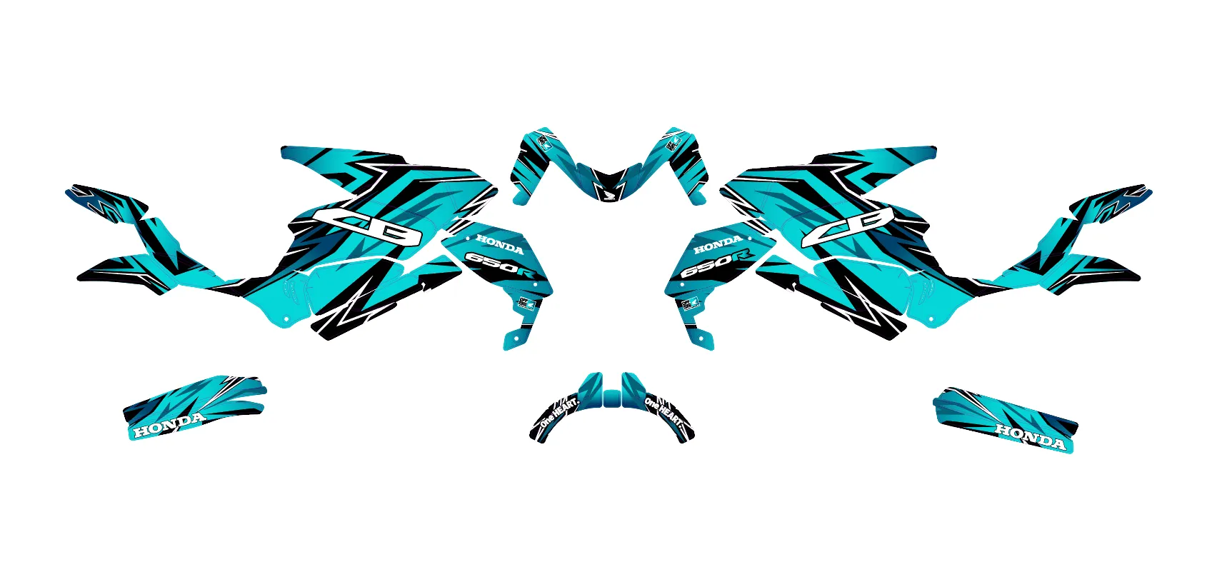 kit déco honda cb 650 r (2019 2023) – race cyan