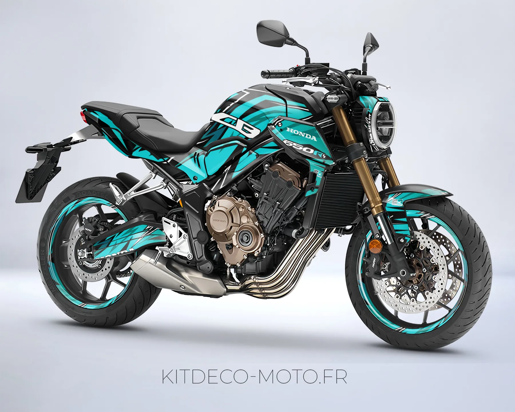kit déco honda cb 650 r (2019 2023) – race cyan