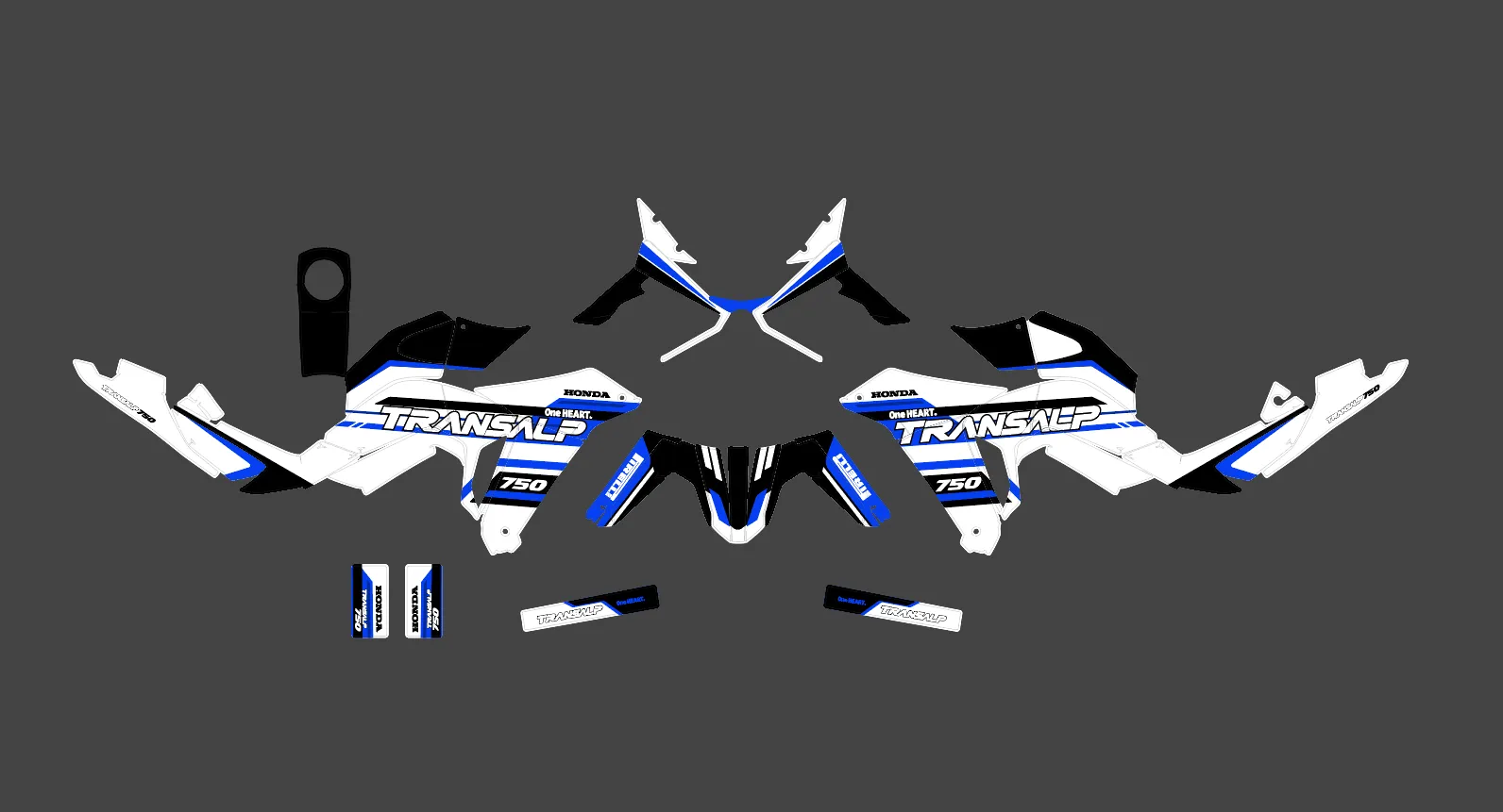 kit déco honda transalp 750 – factory bleu
