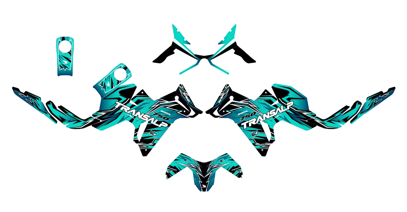kit déco honda transalp 750 – race cyan