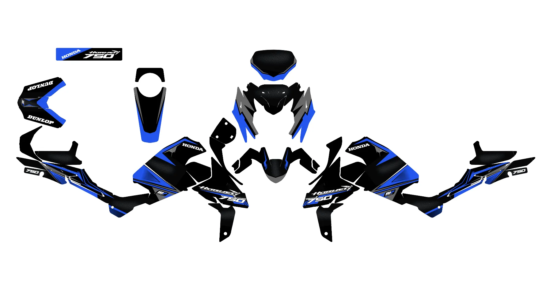 kit déco honda hornet cb 750 – factory bleu