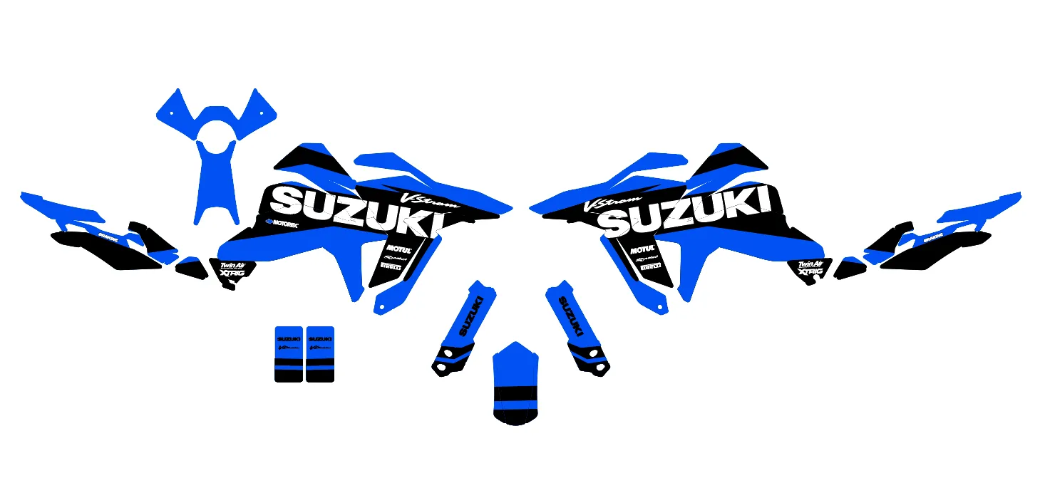 kit déco suzuki v strom 800 de – factory bleu